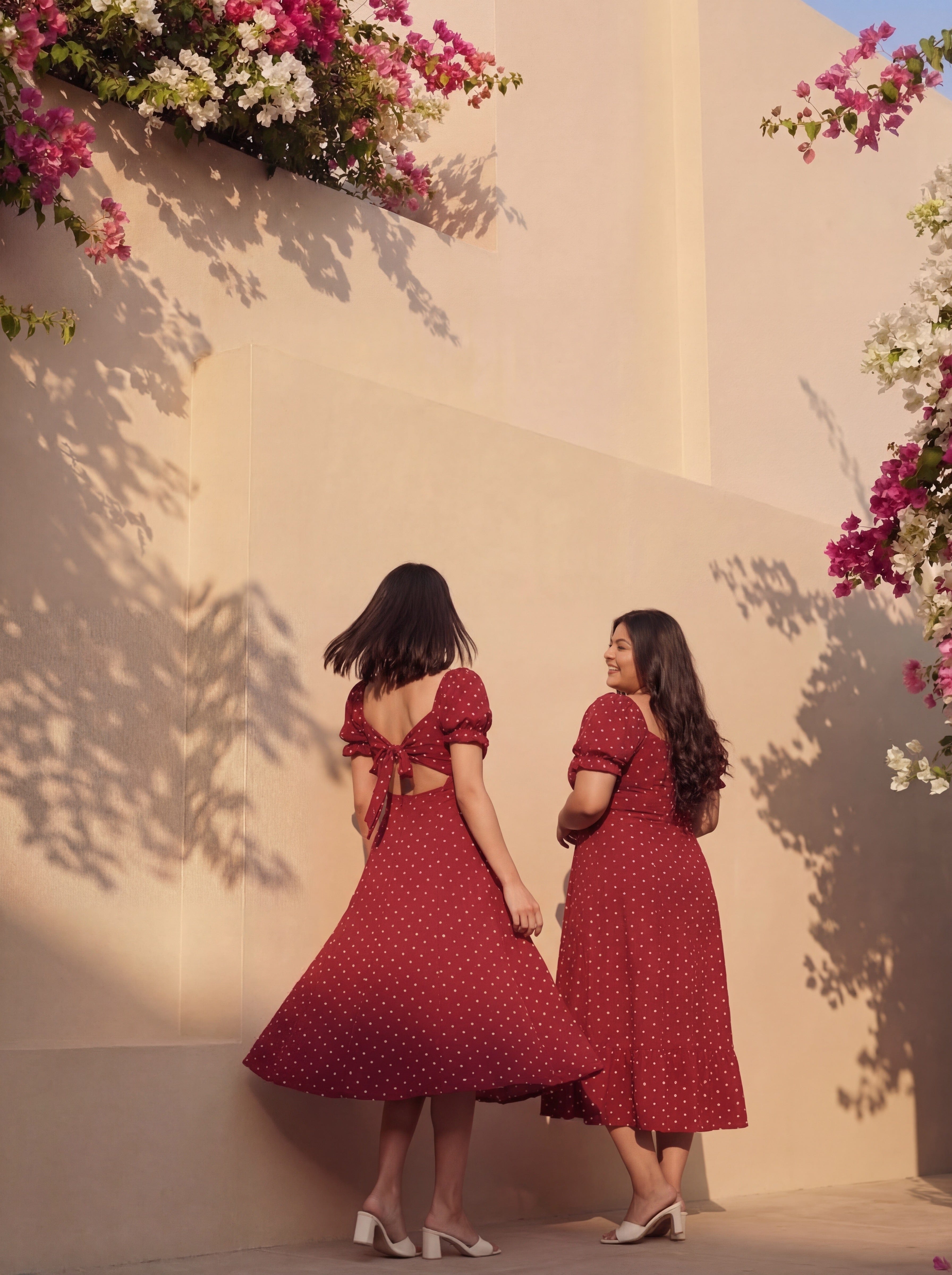 Maroon Polka Renee Dress