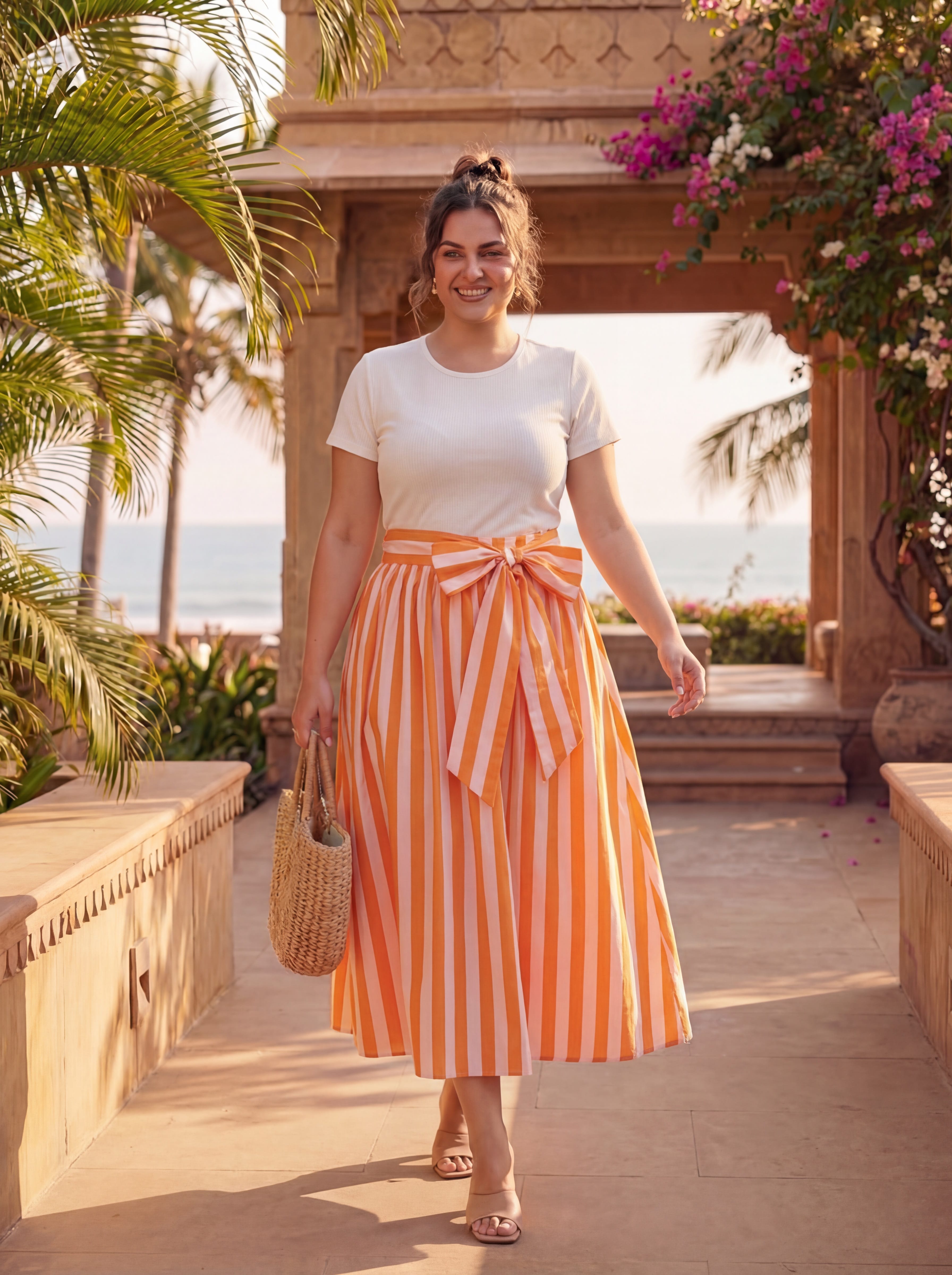 Peach Stripes Clear Skies Skirt