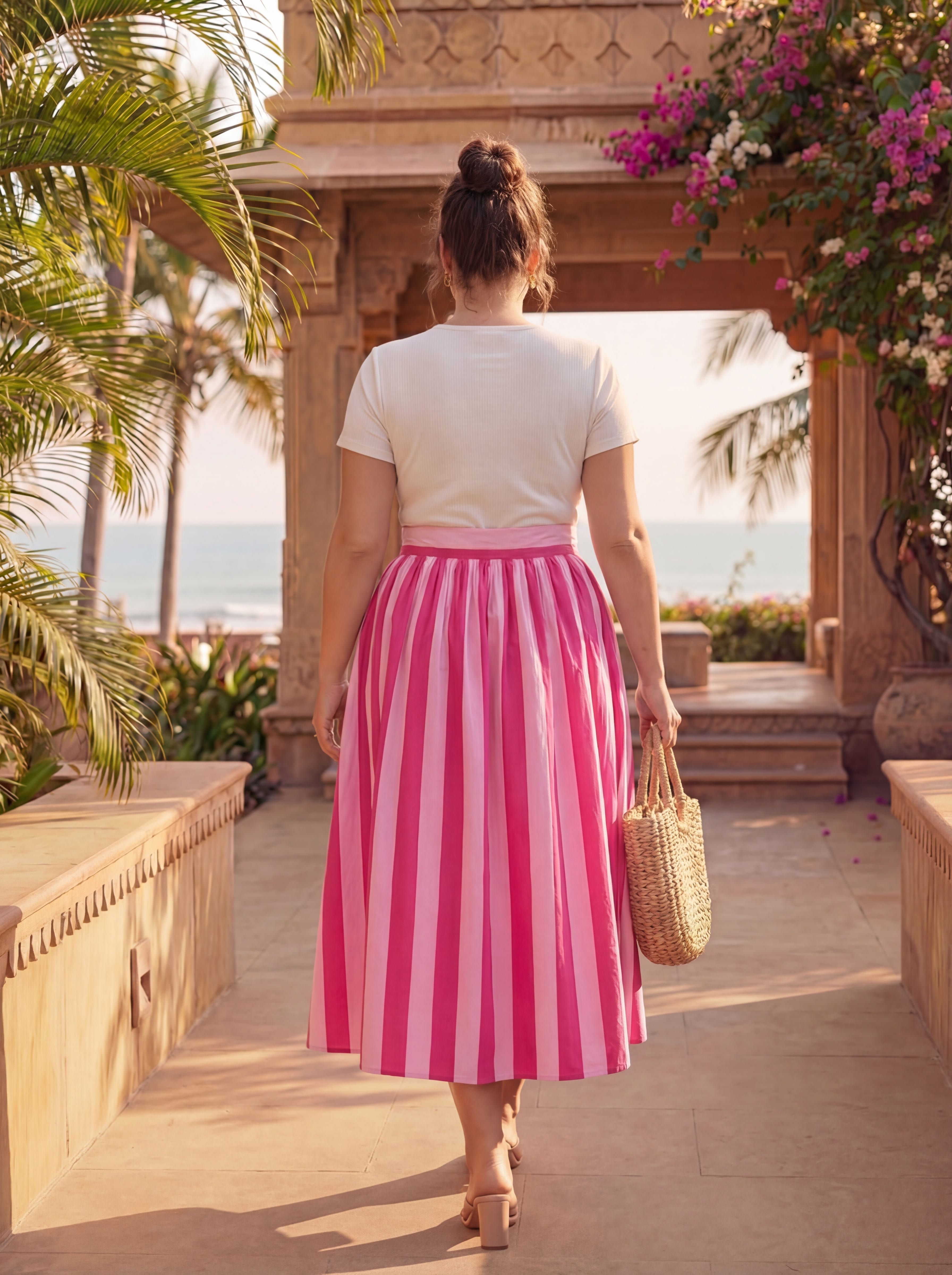 Pink Striped Clear Skies Skirt