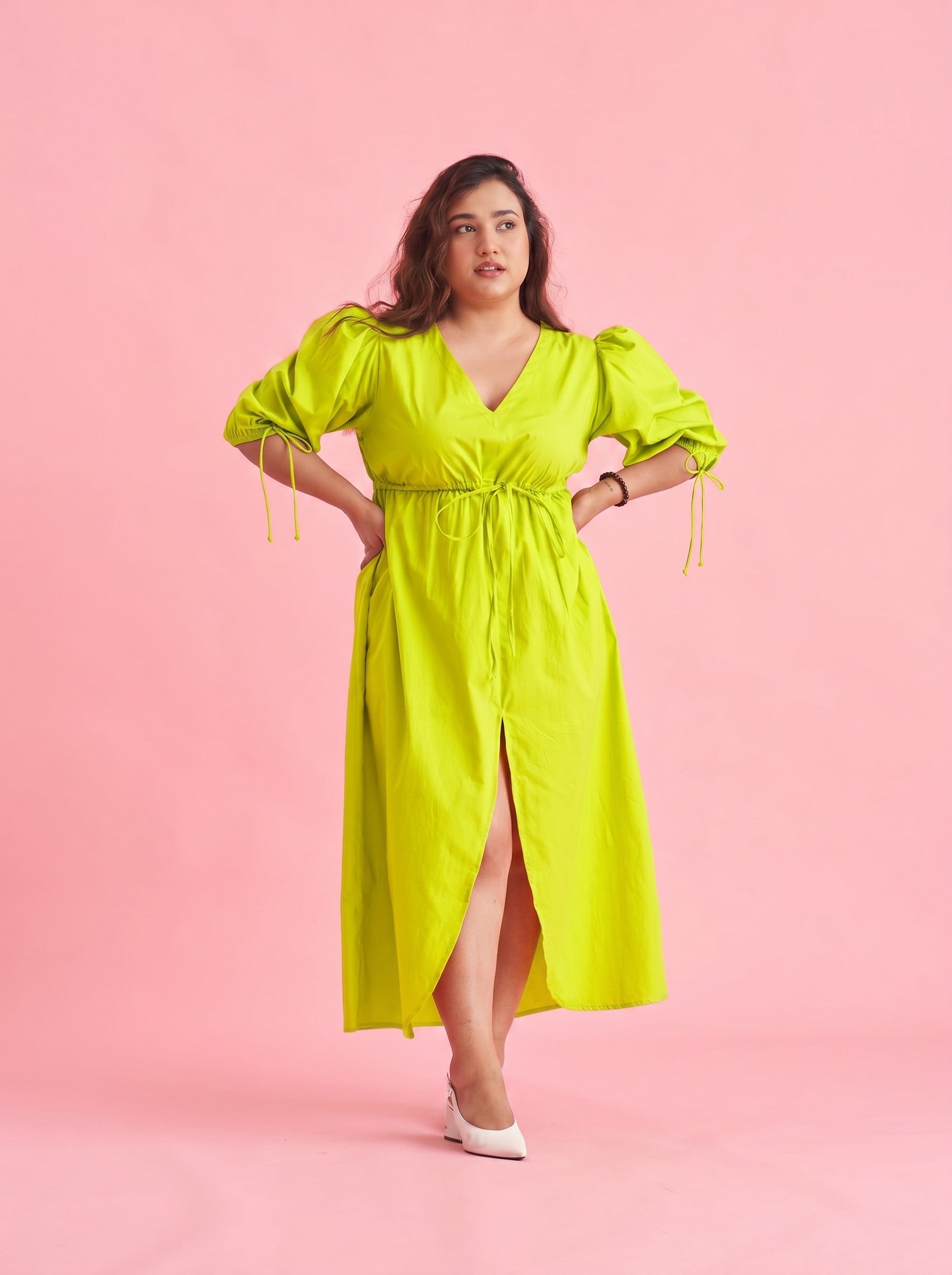 Lime Mandarin Dress