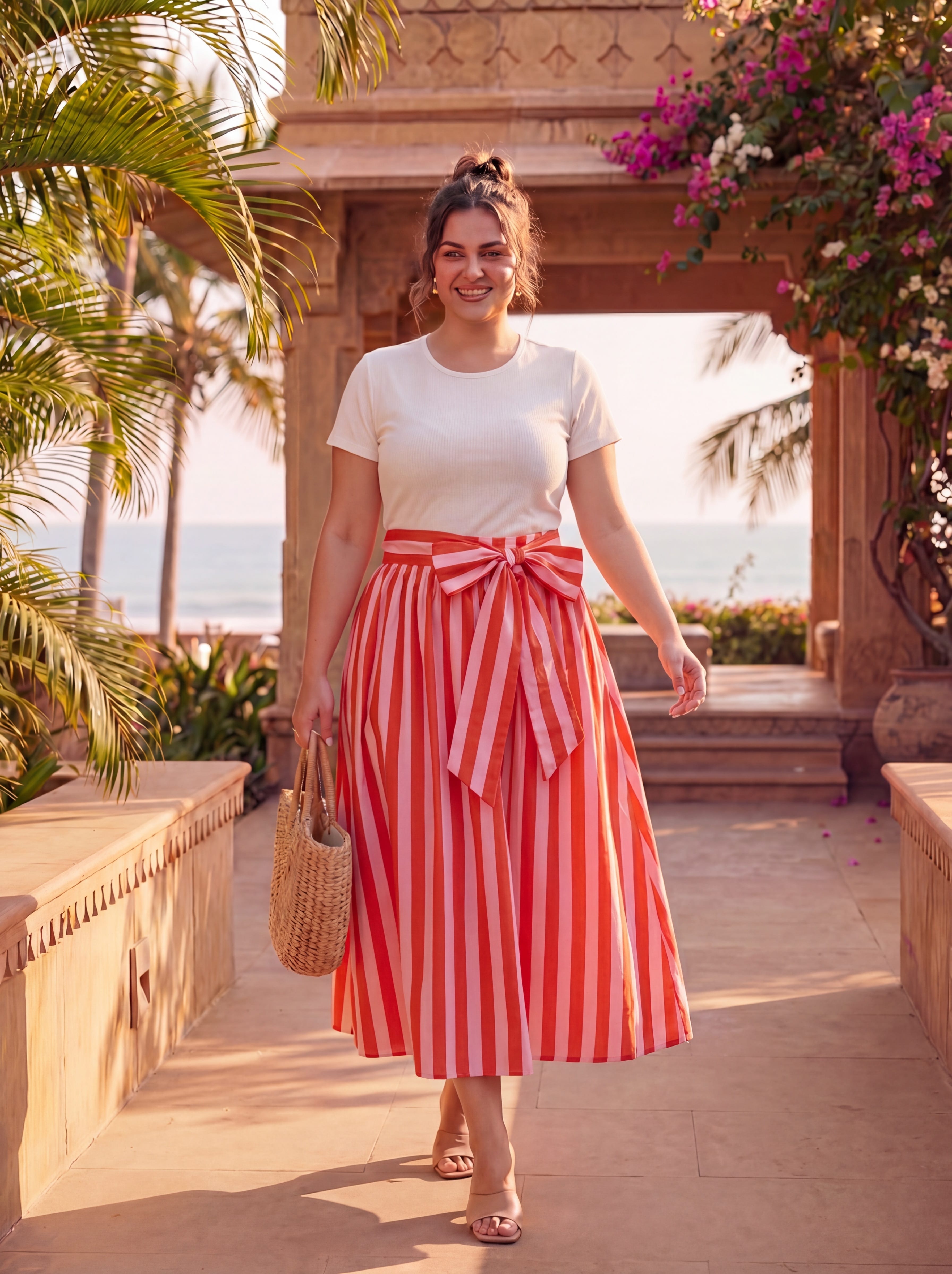 Peach Stripes Clear Skies Skirt