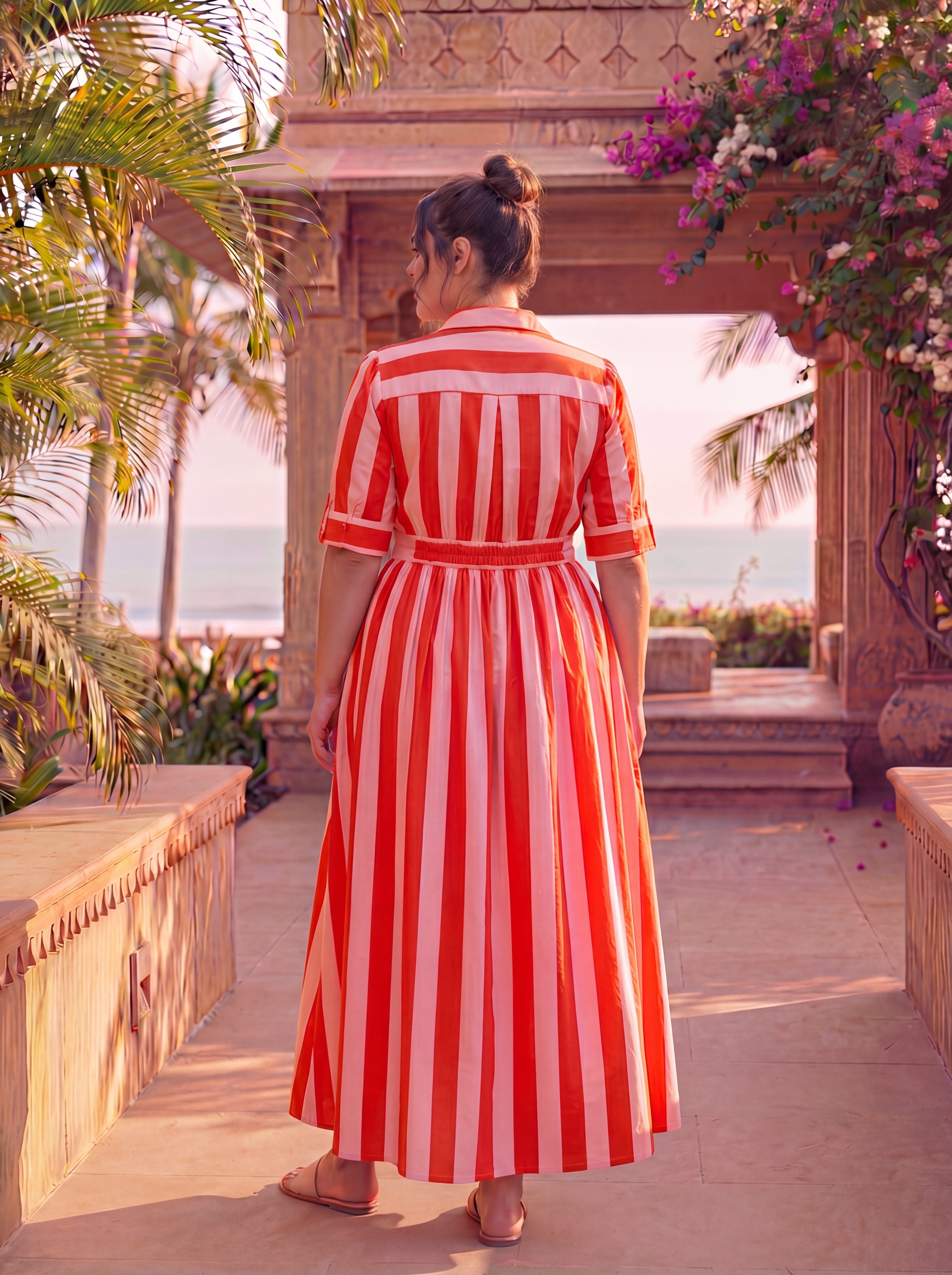 Peach Stripes Strawberry Co-ord Set