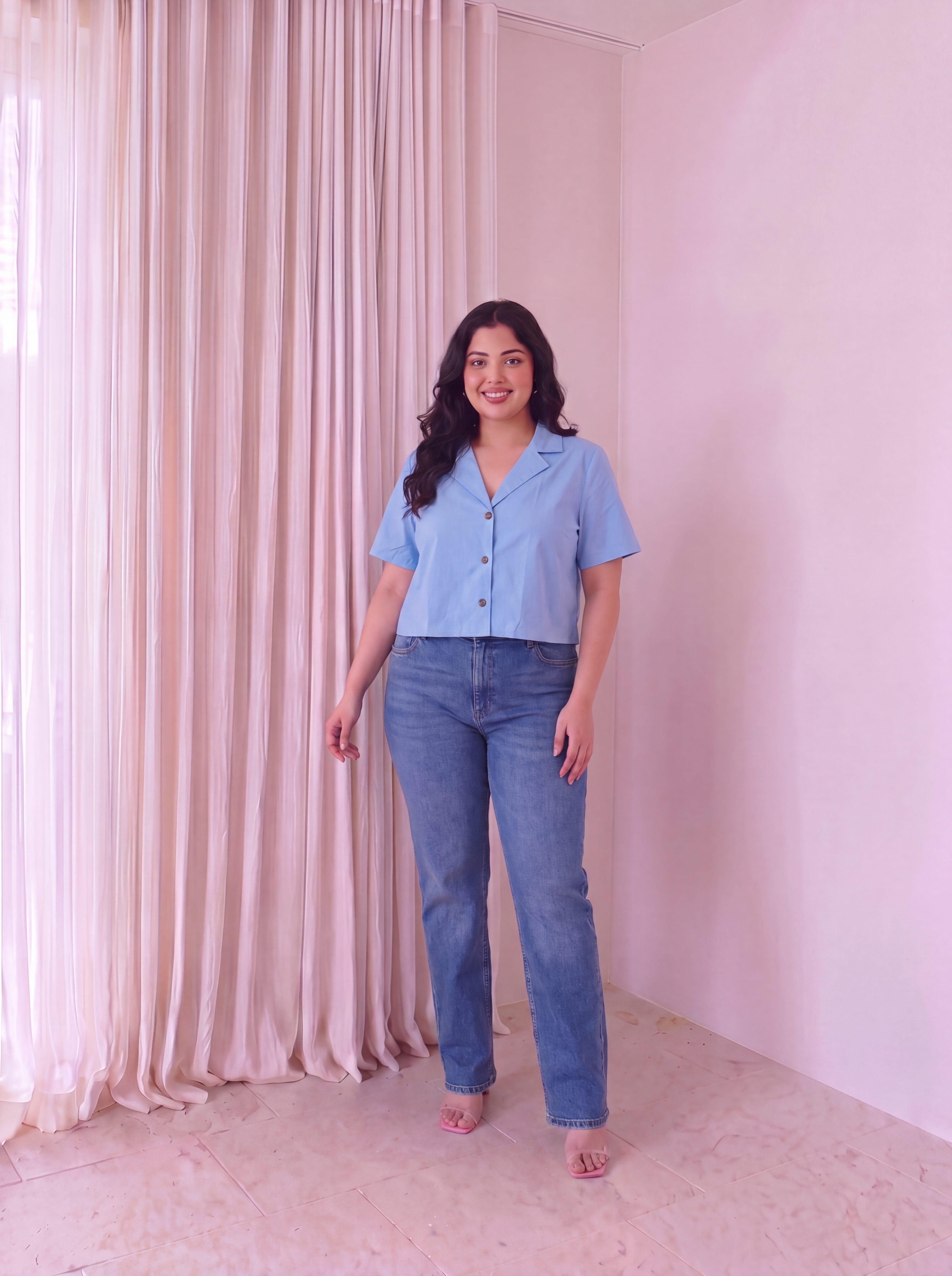 Crop Blue Shirt