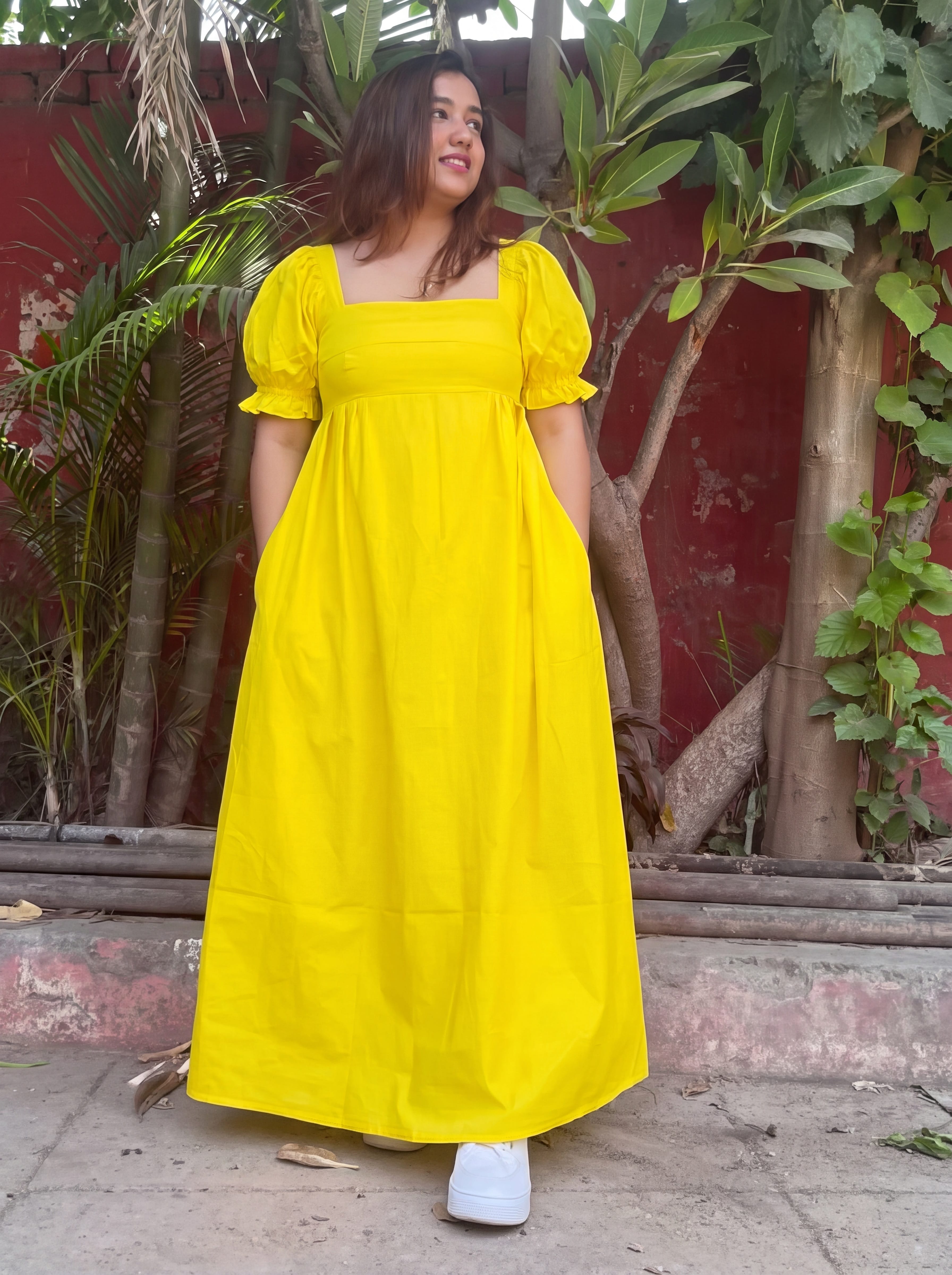Yellow Sleeved Penelope Dress