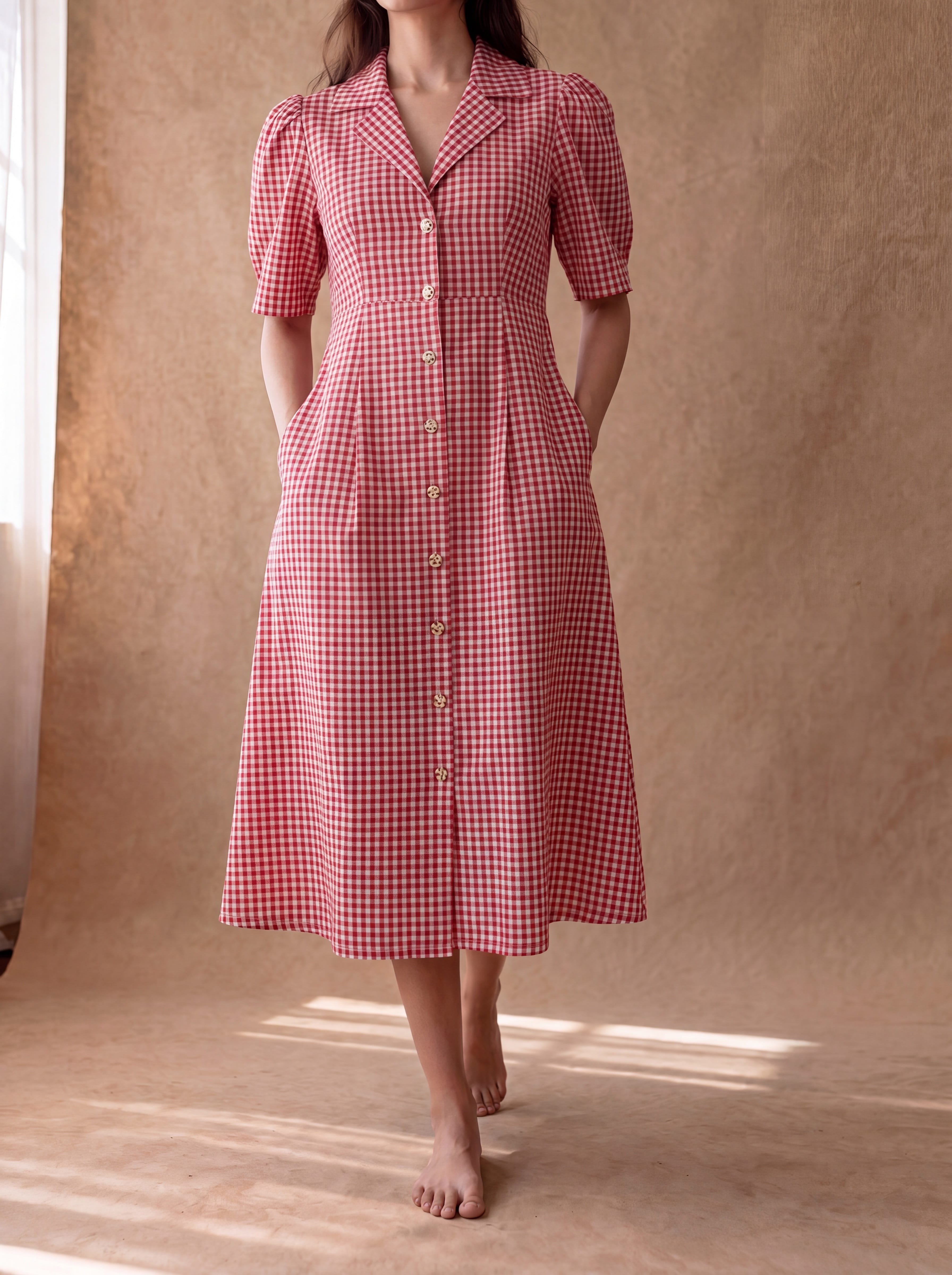 Red Gingham Taffy Dress