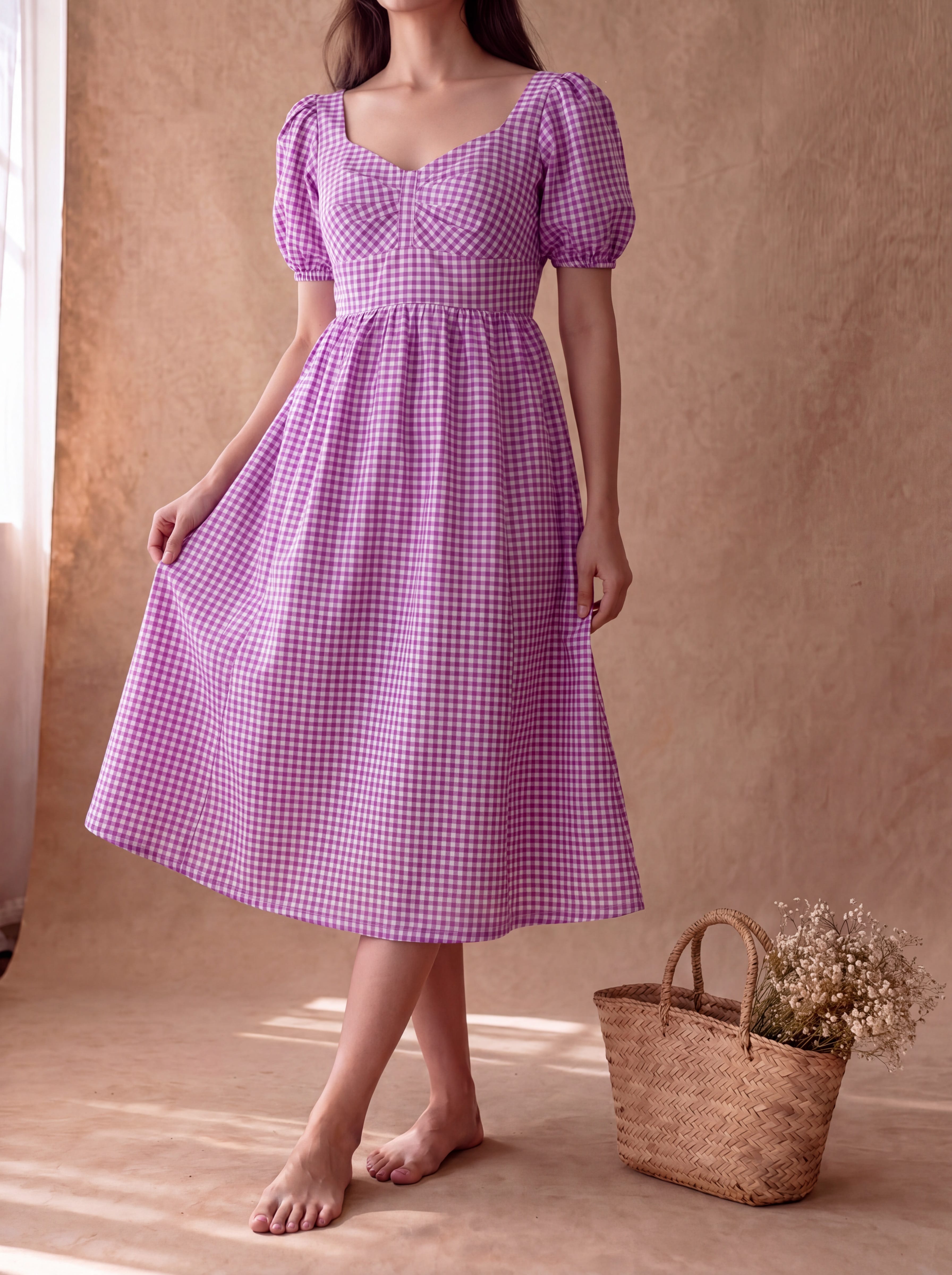 Purple Gingham Lilo Dress