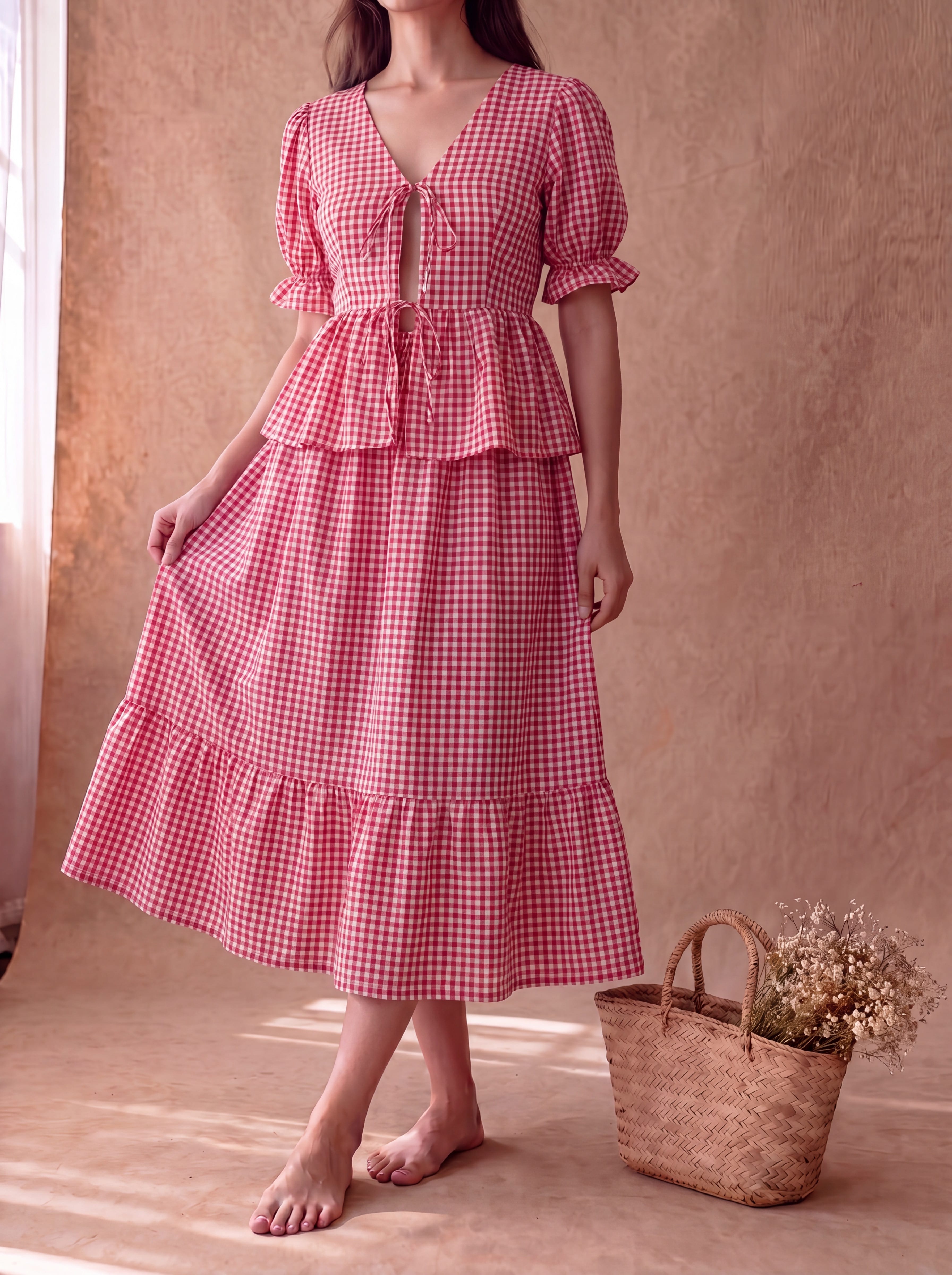 Red Gingham Sunny Set