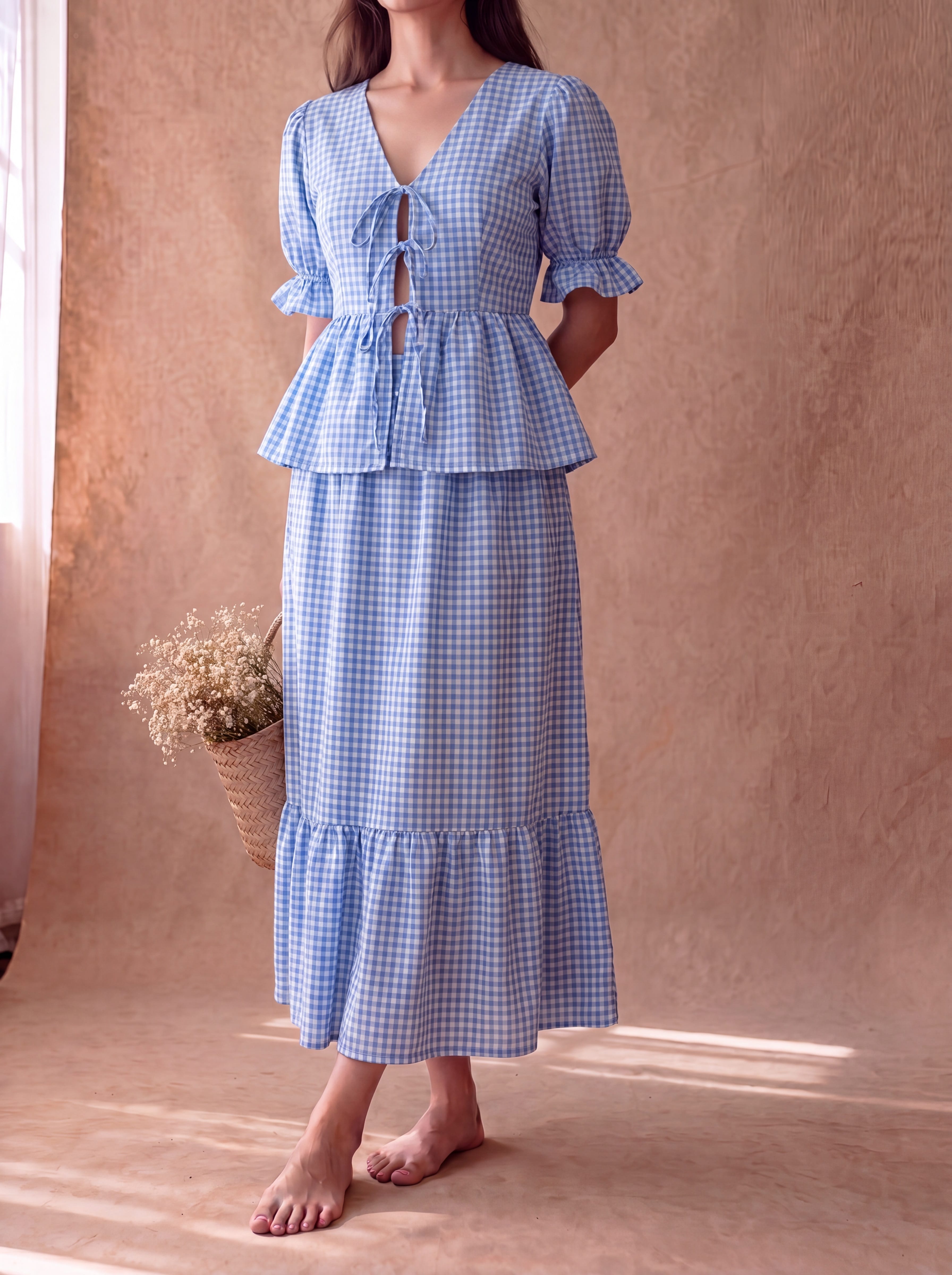 Blue Gingham Sunny Set