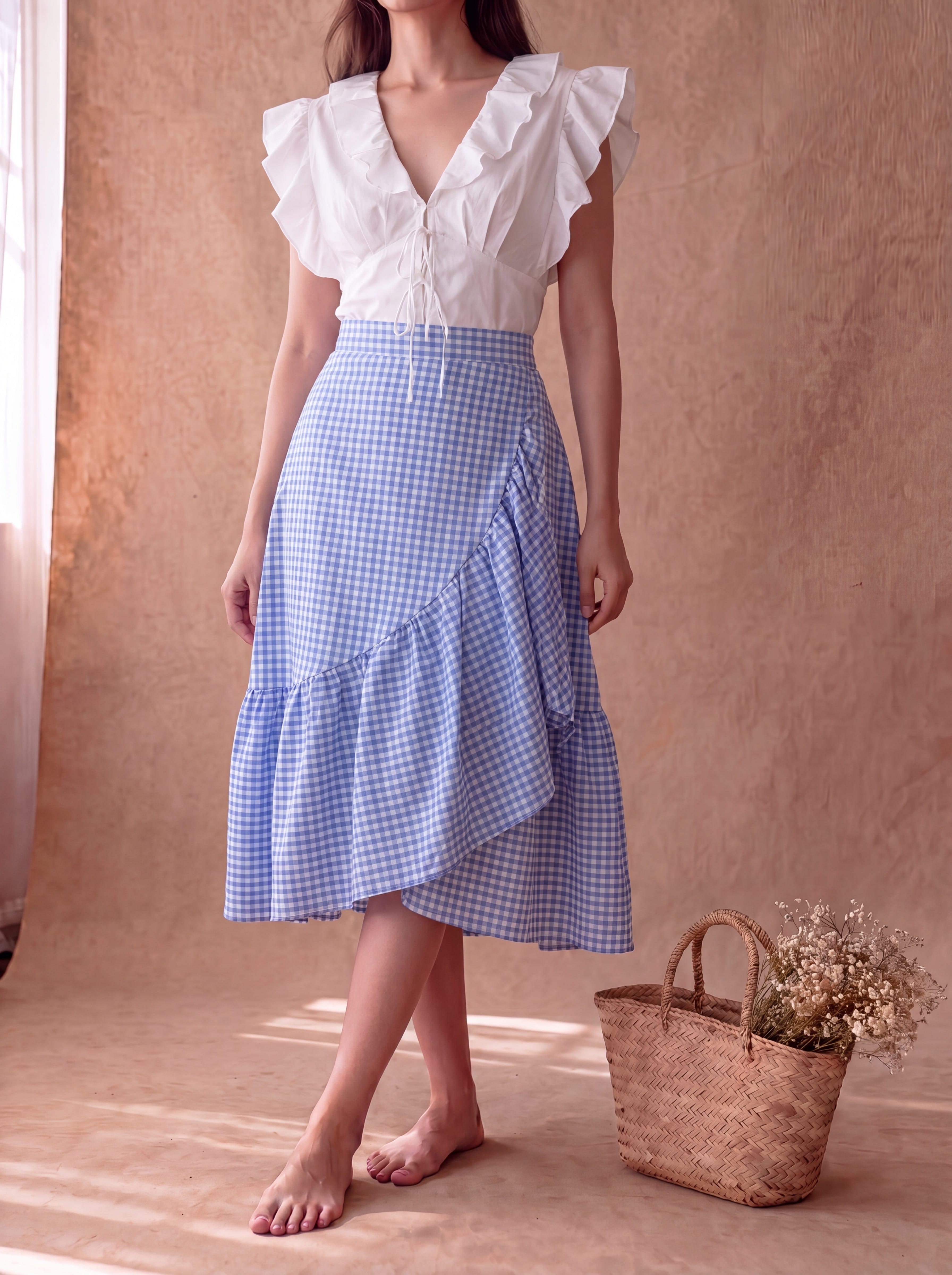 Blue Gingham Ciao Skirt
