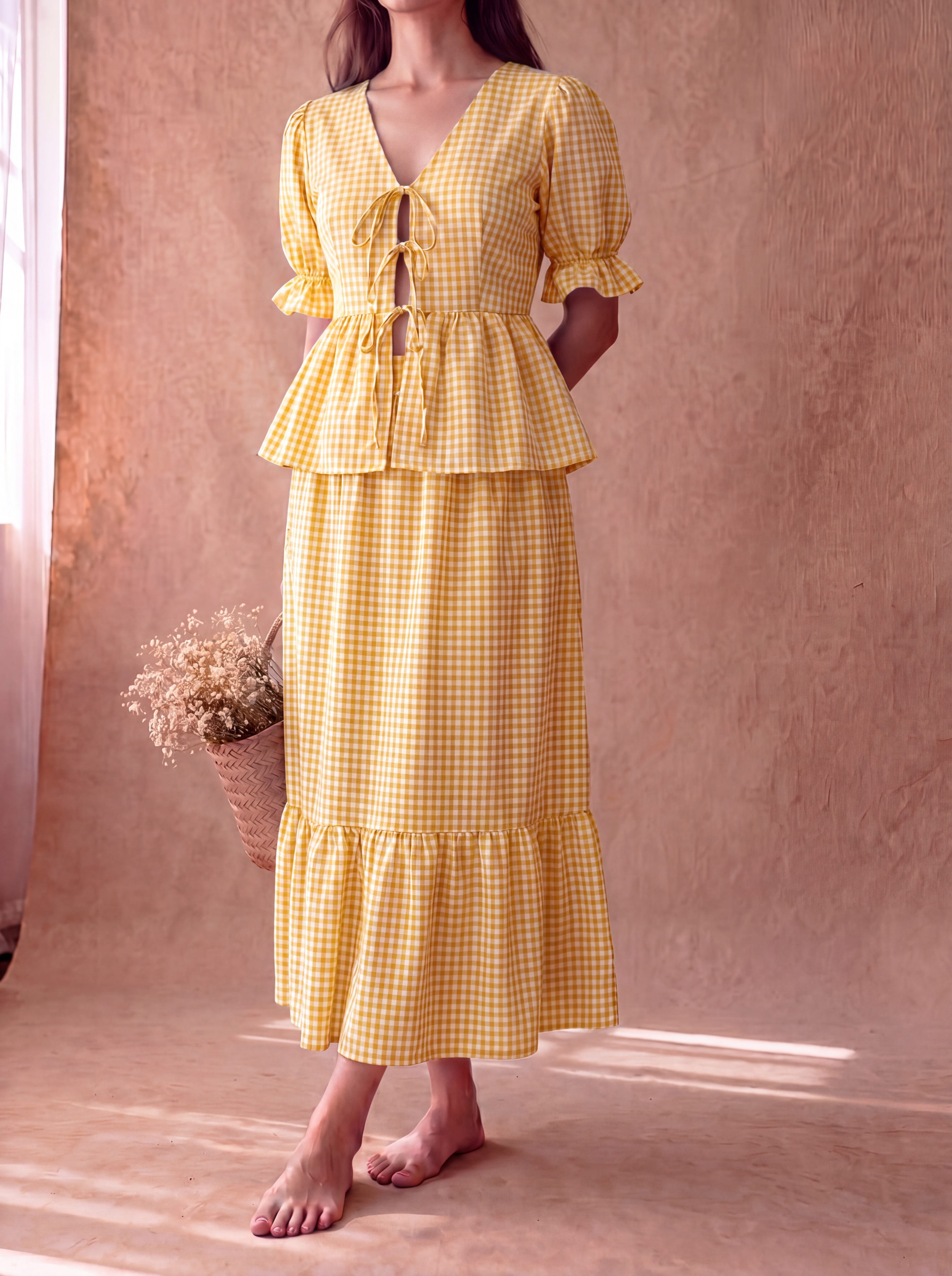 Yellow Gingham Sunny Set