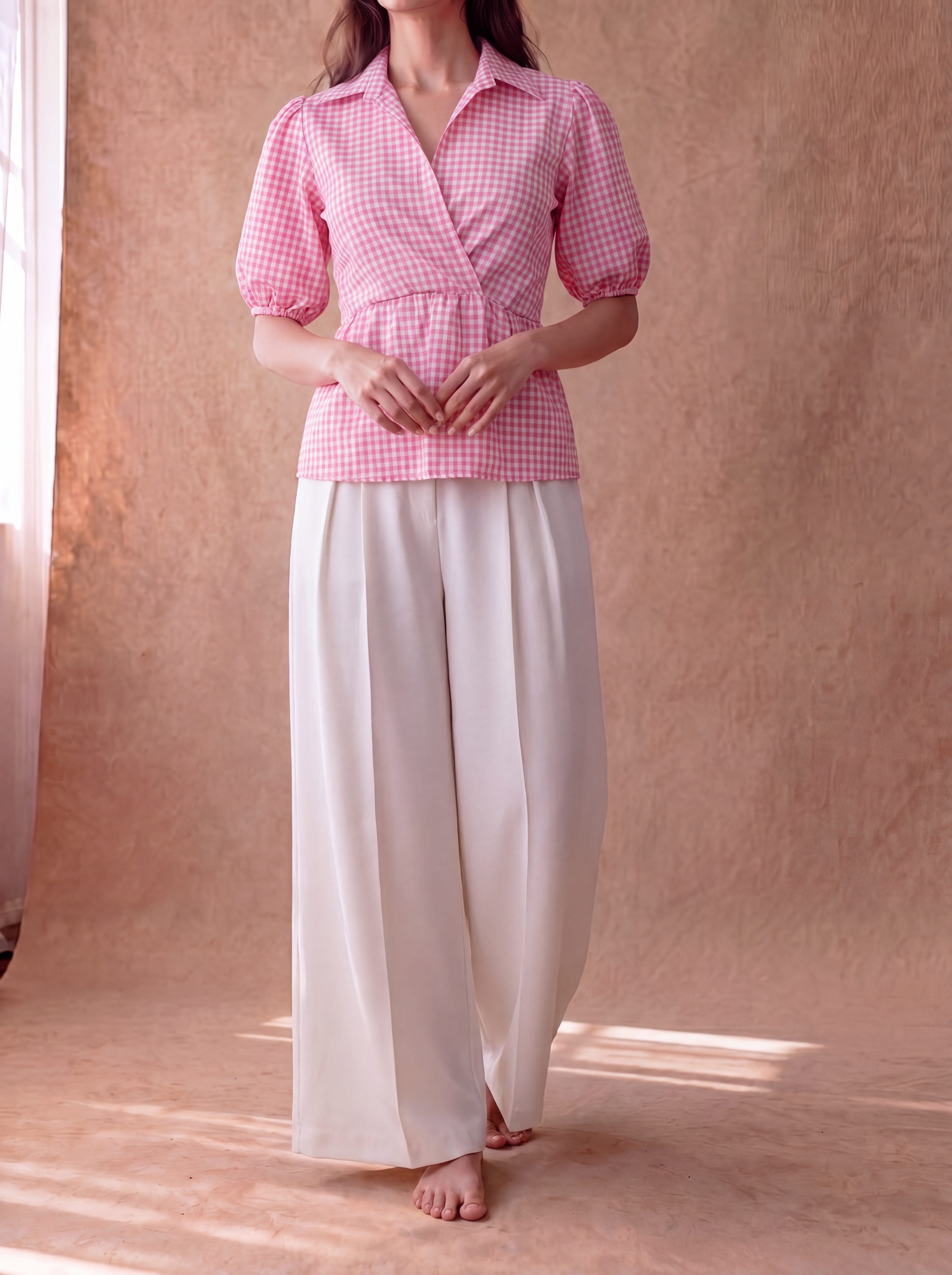 Pink Gingham Easy Breeze Top