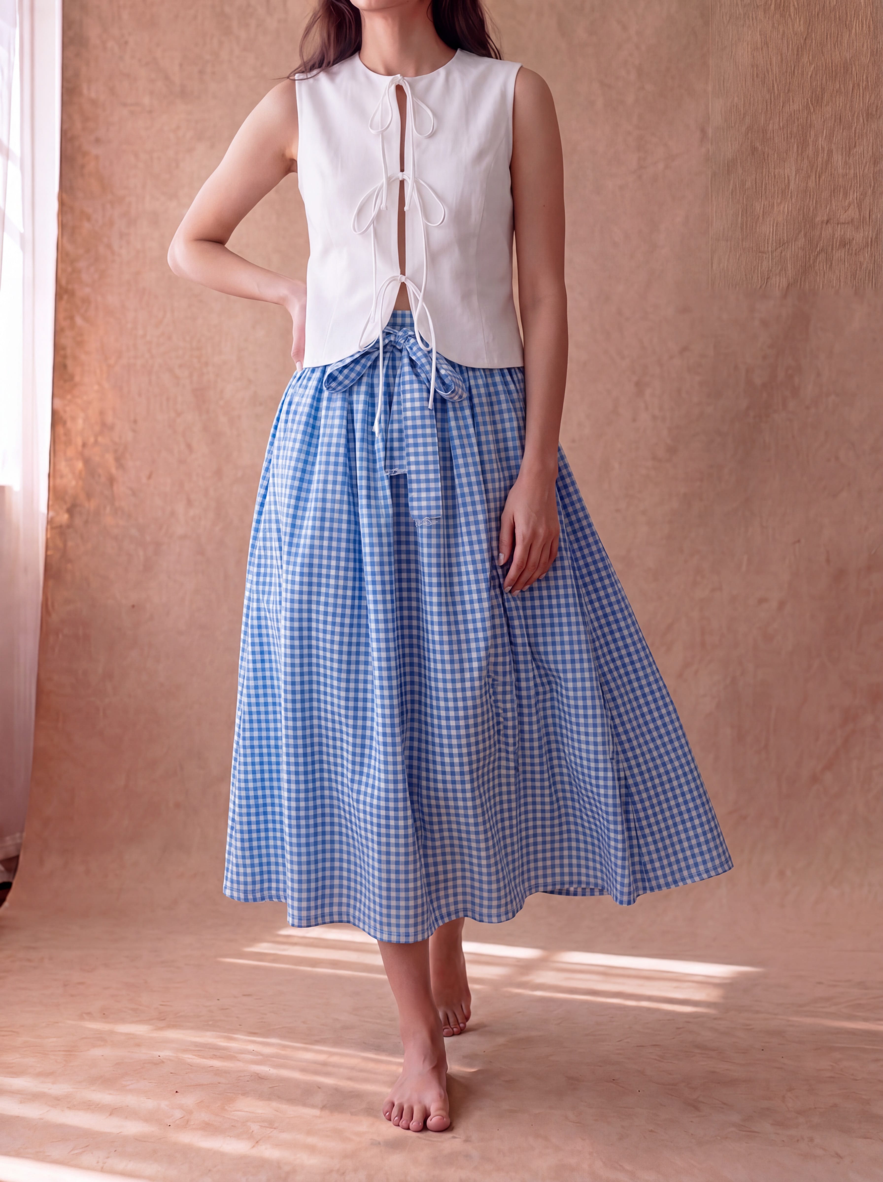 Blue Gingham Clear Skies Skirt