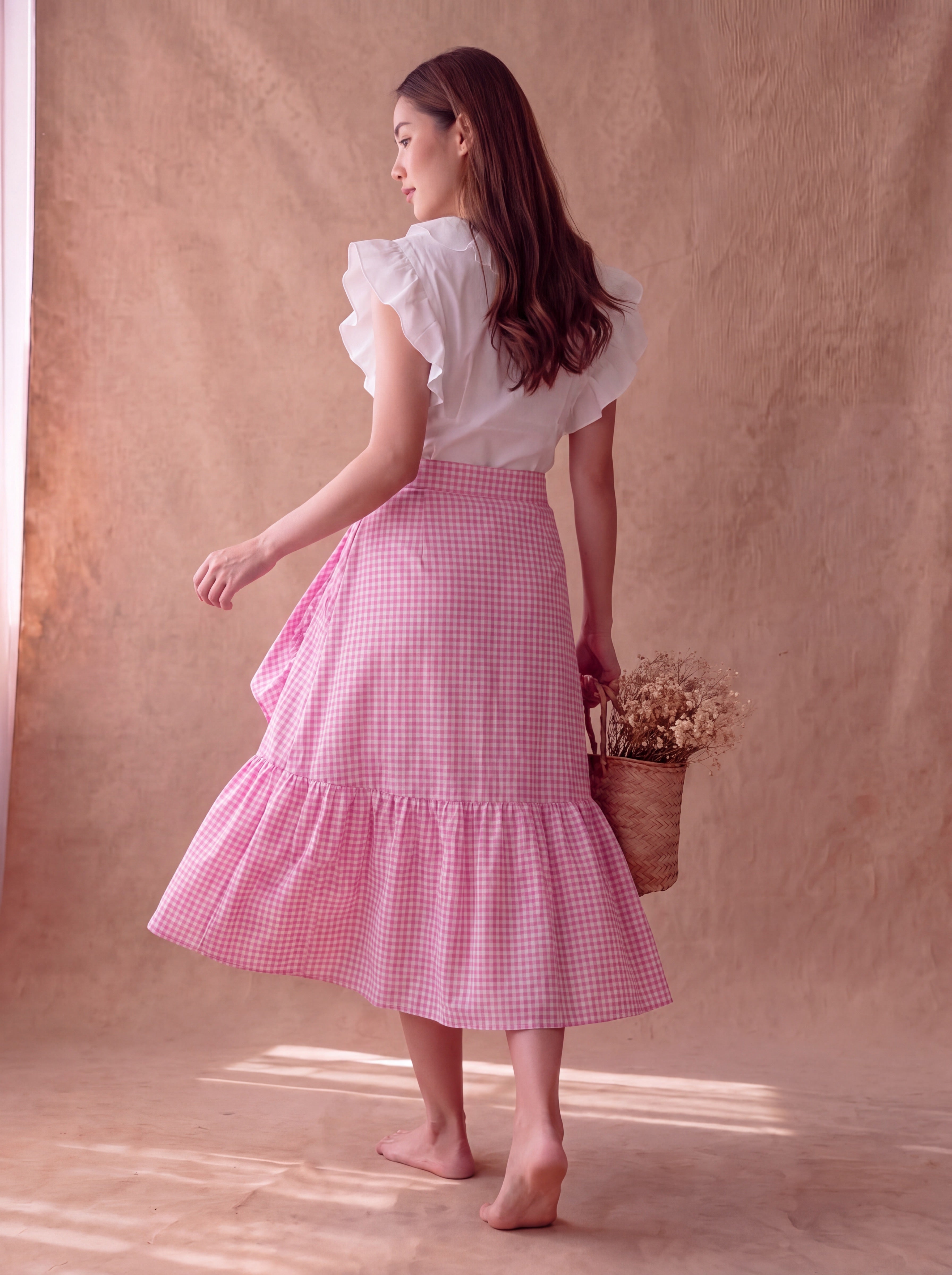 Pink Gingham Ciao Skirt