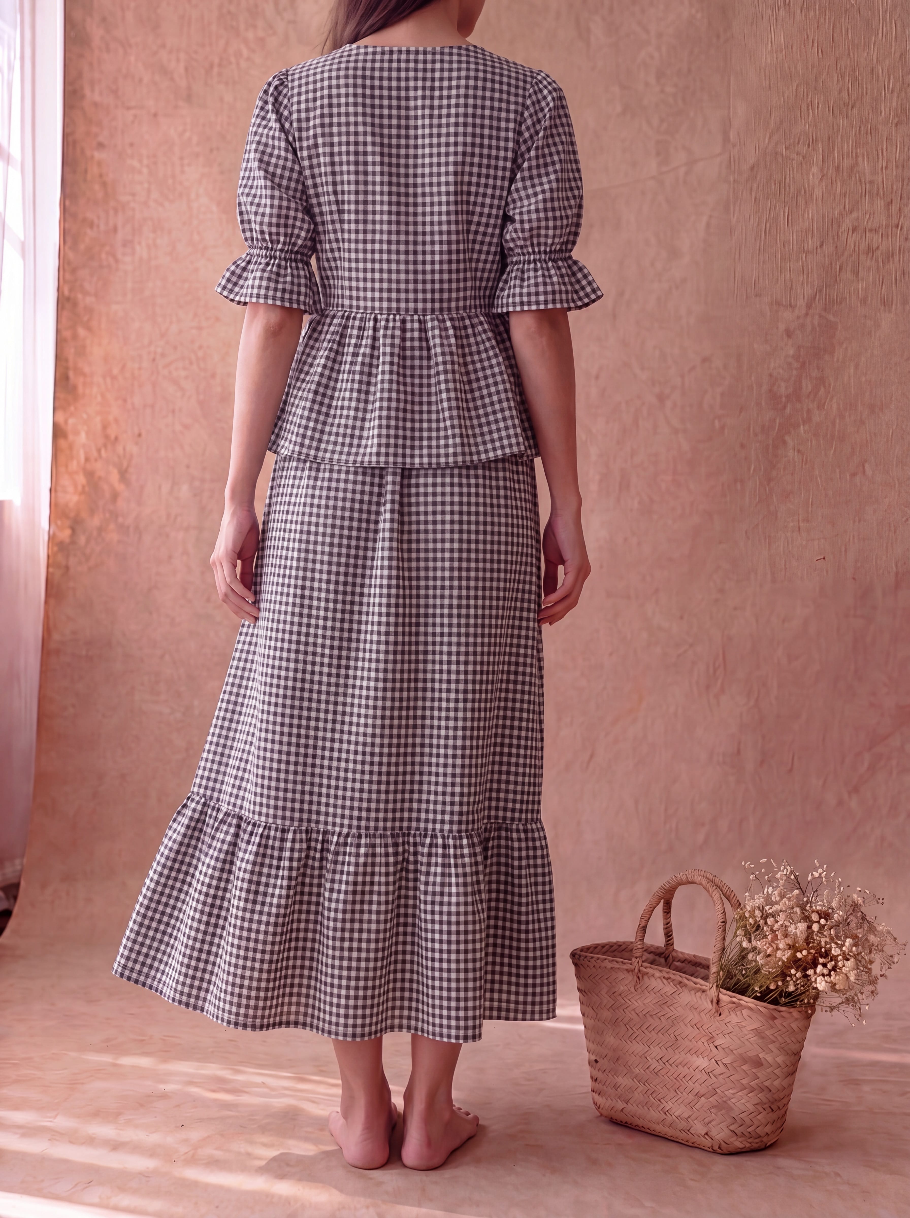 Black Gingham Sunny Set
