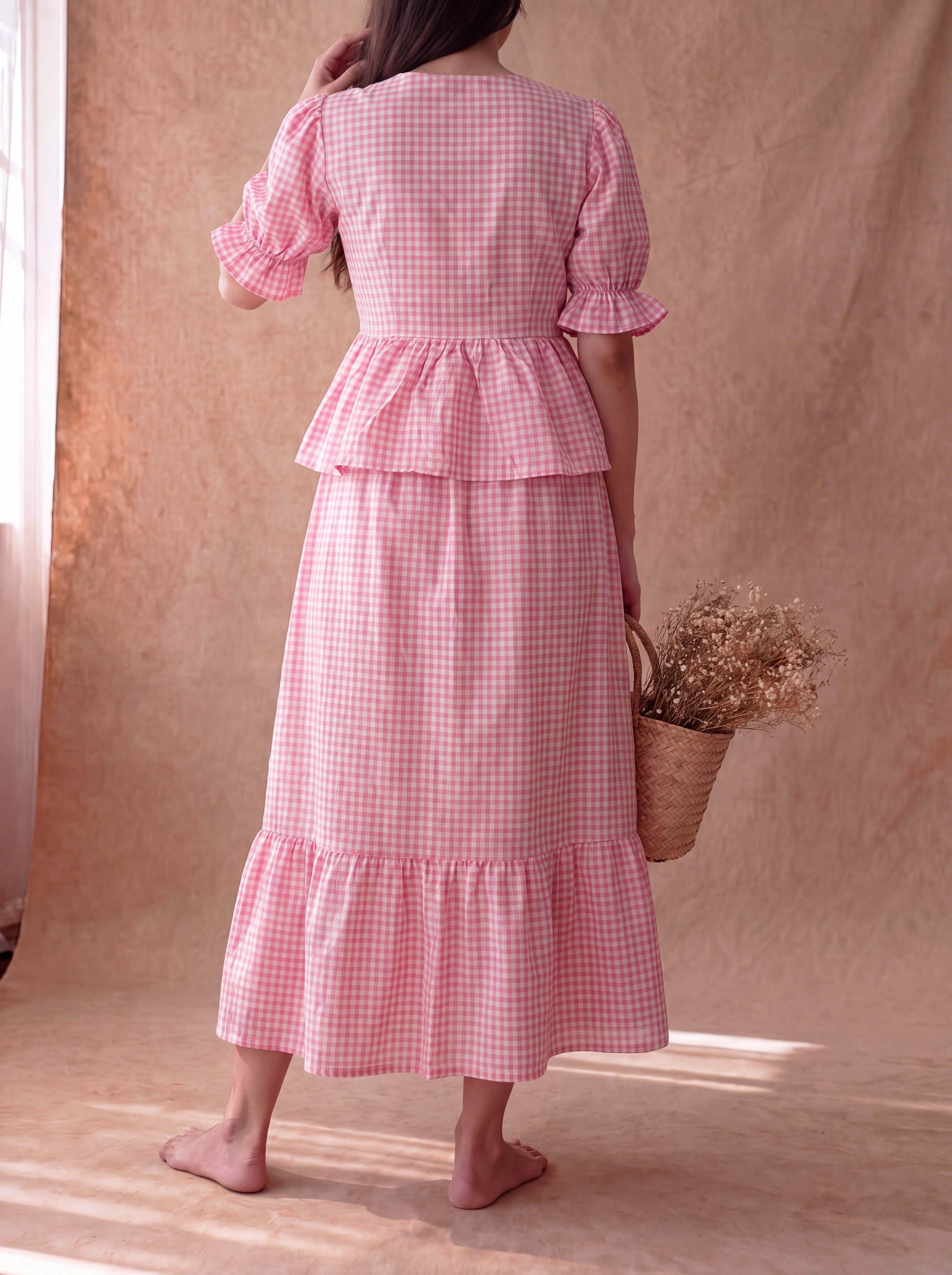 Pink Gingham Sunny Set