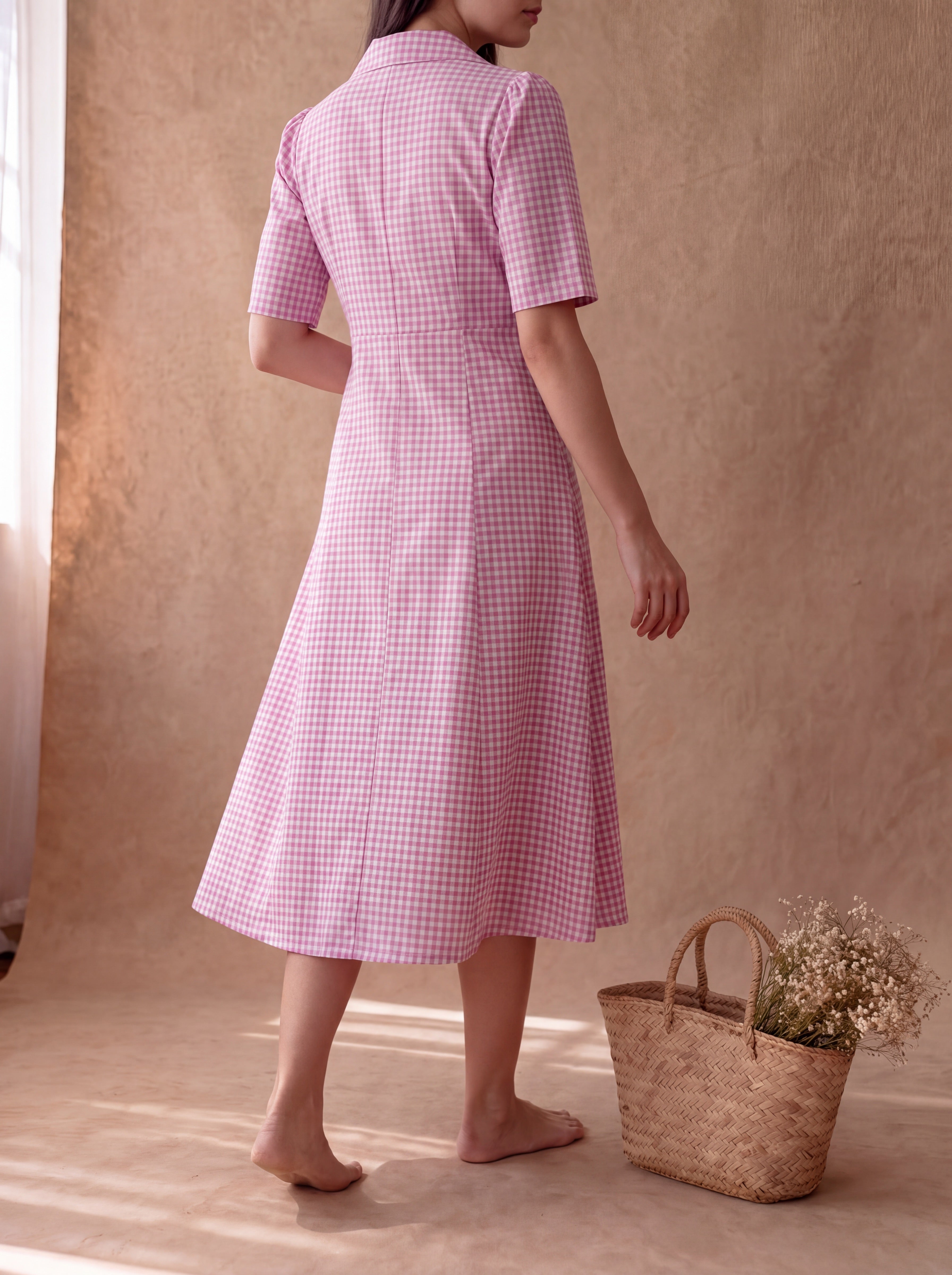 Pink Gingham Taffy Dress