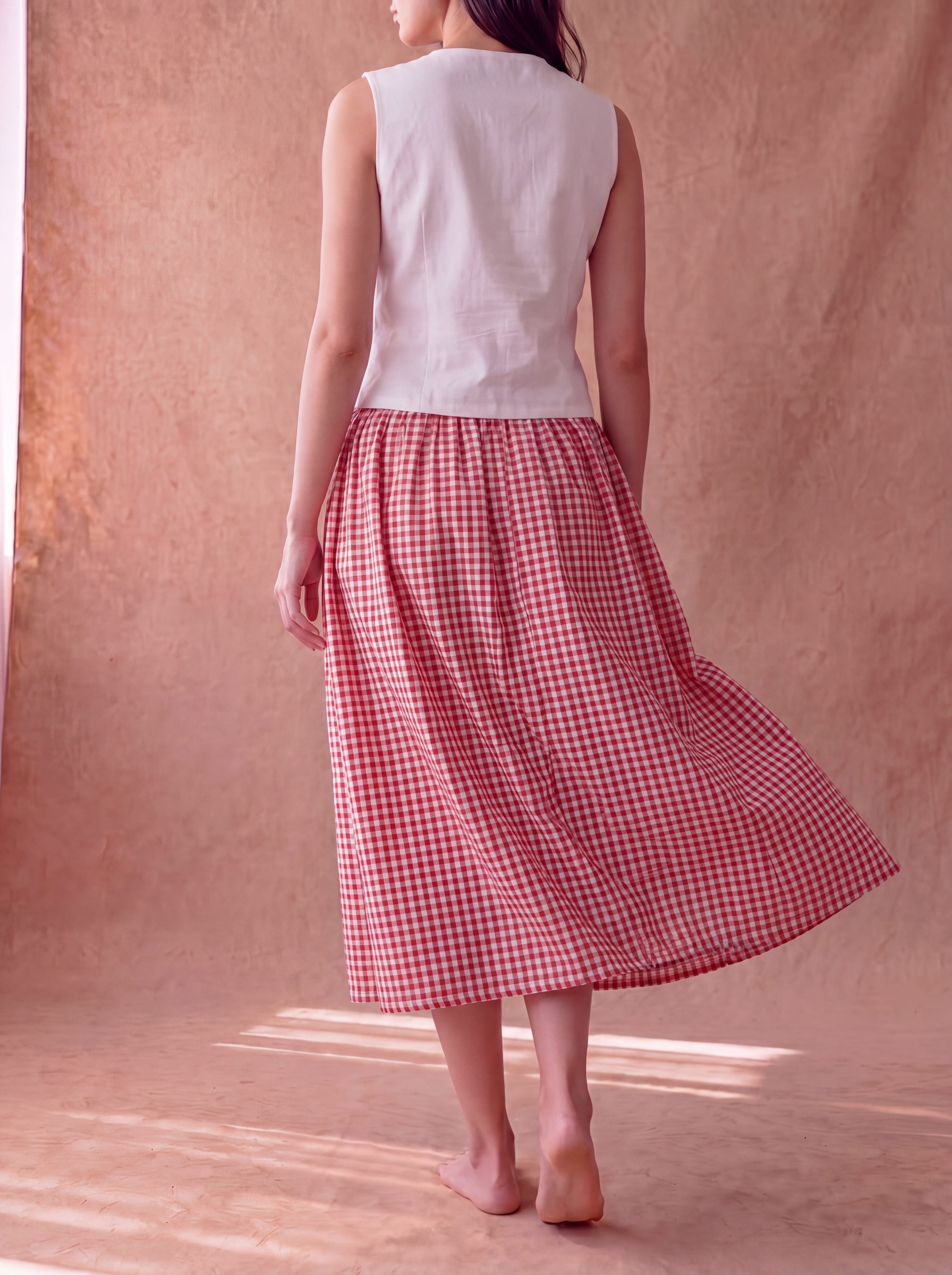 Red Gingham Clear Skies Skirt