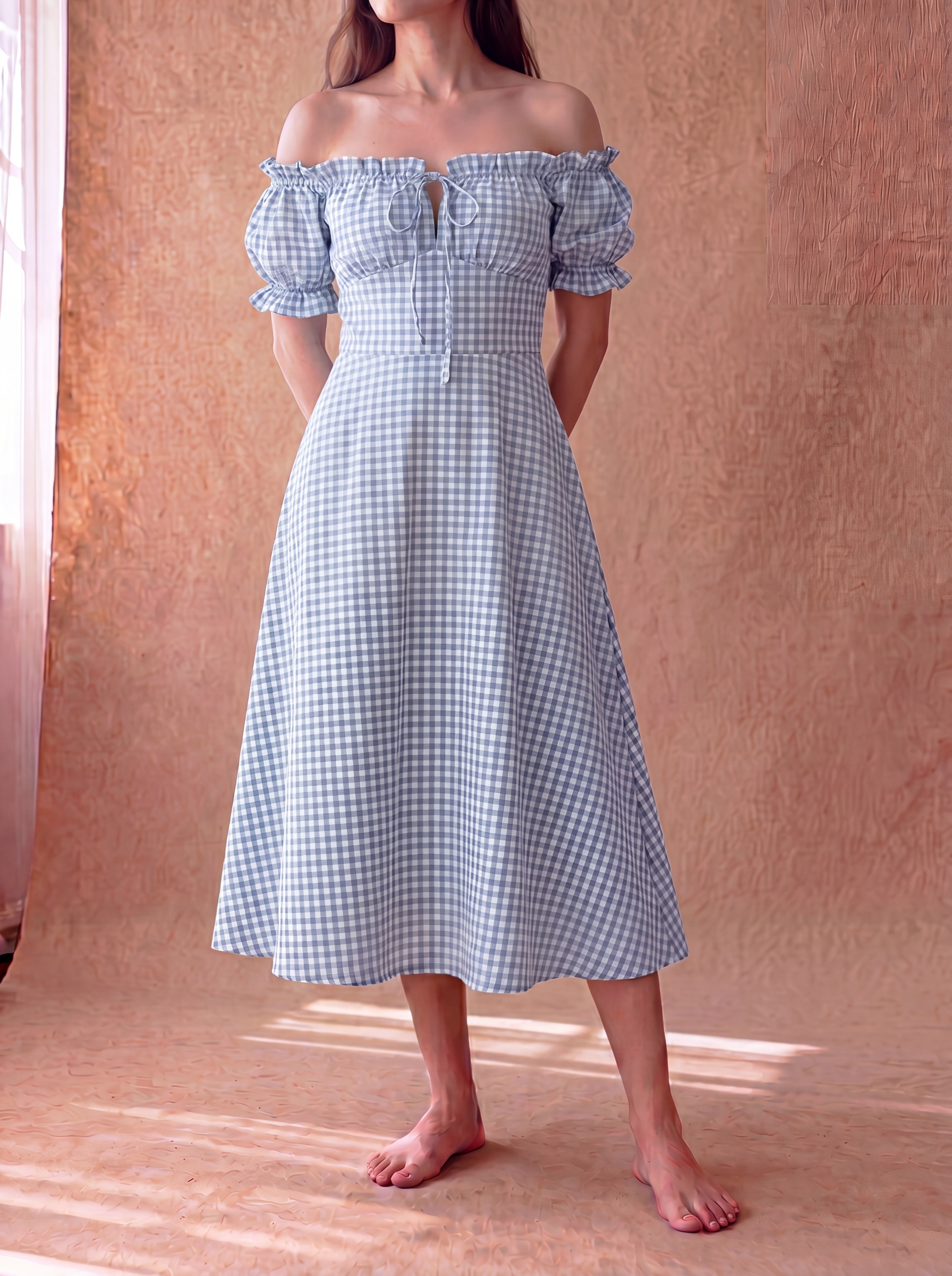 Blue Gingham Renee Dress