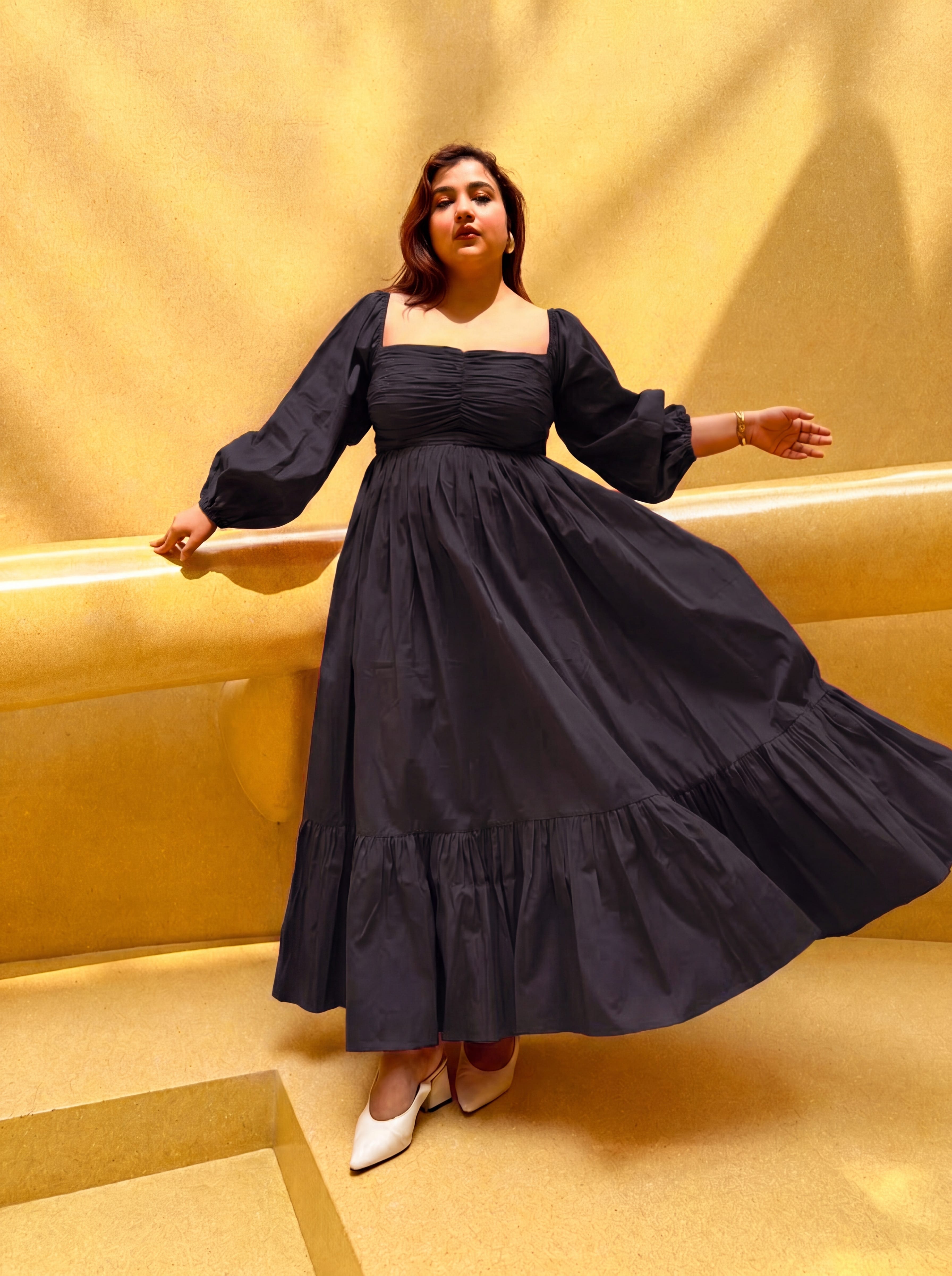 Black Hibiscus Dress