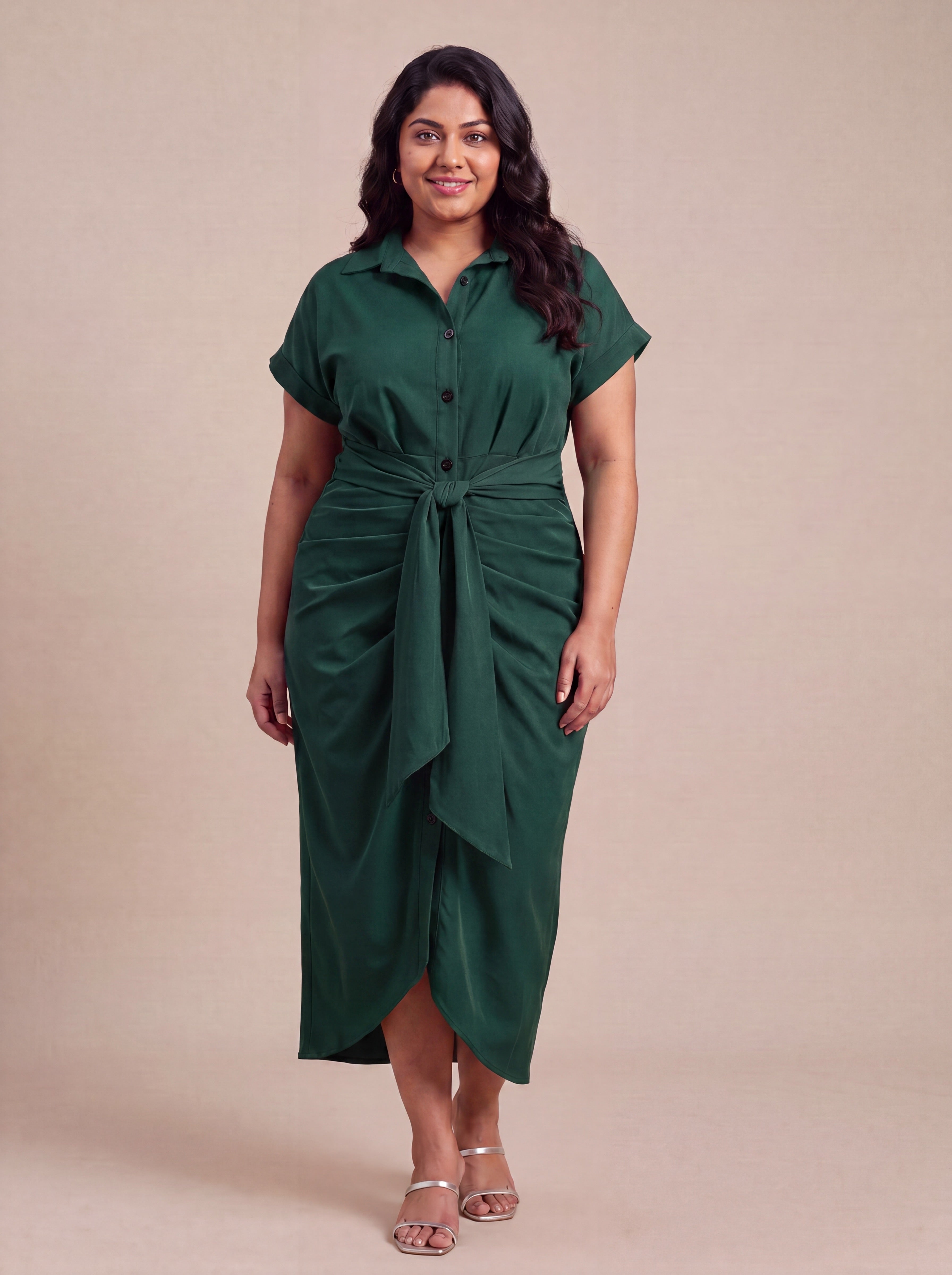 Bottle Green Serve Dress