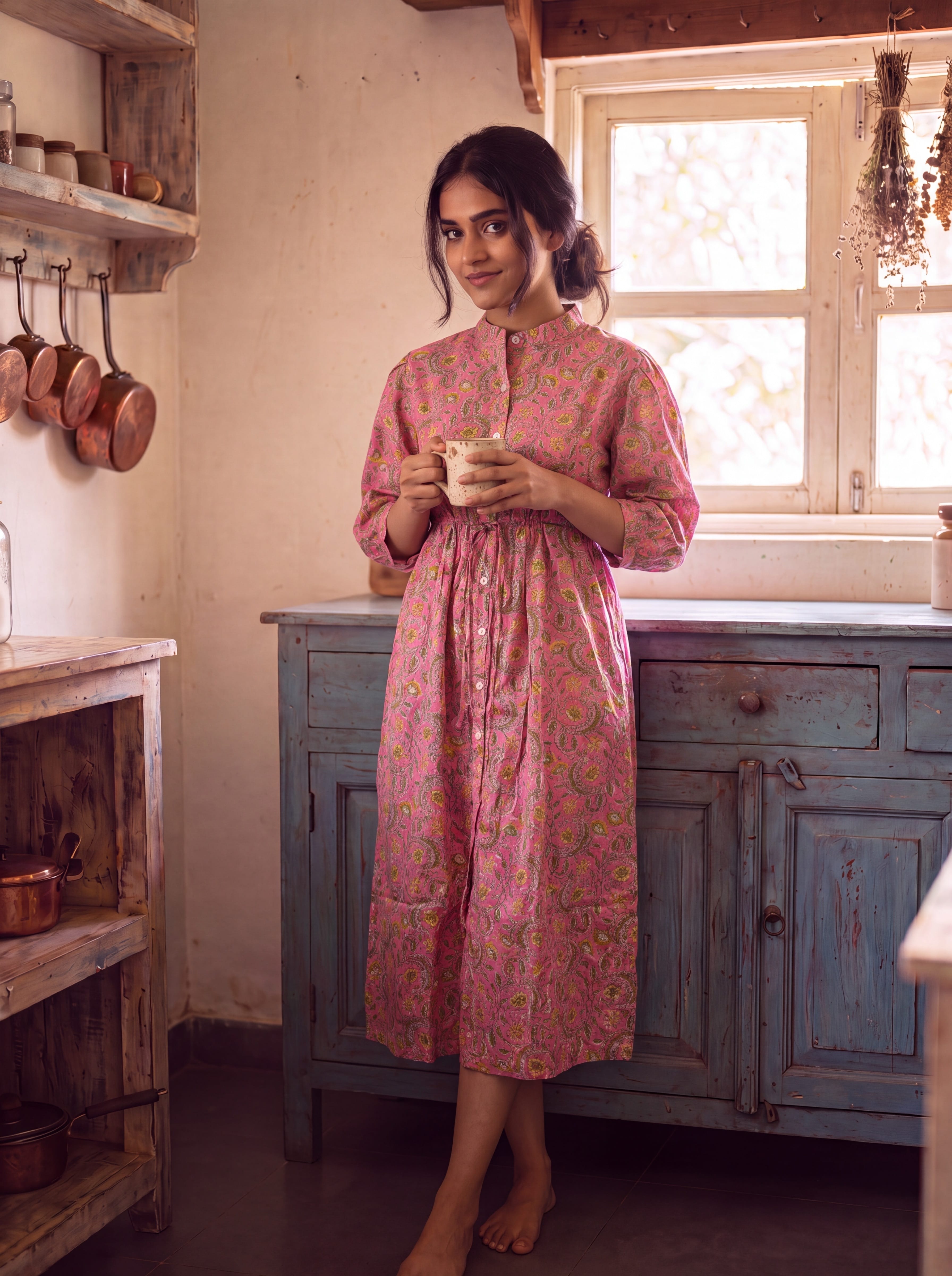 Pink Floral Hairat Dress