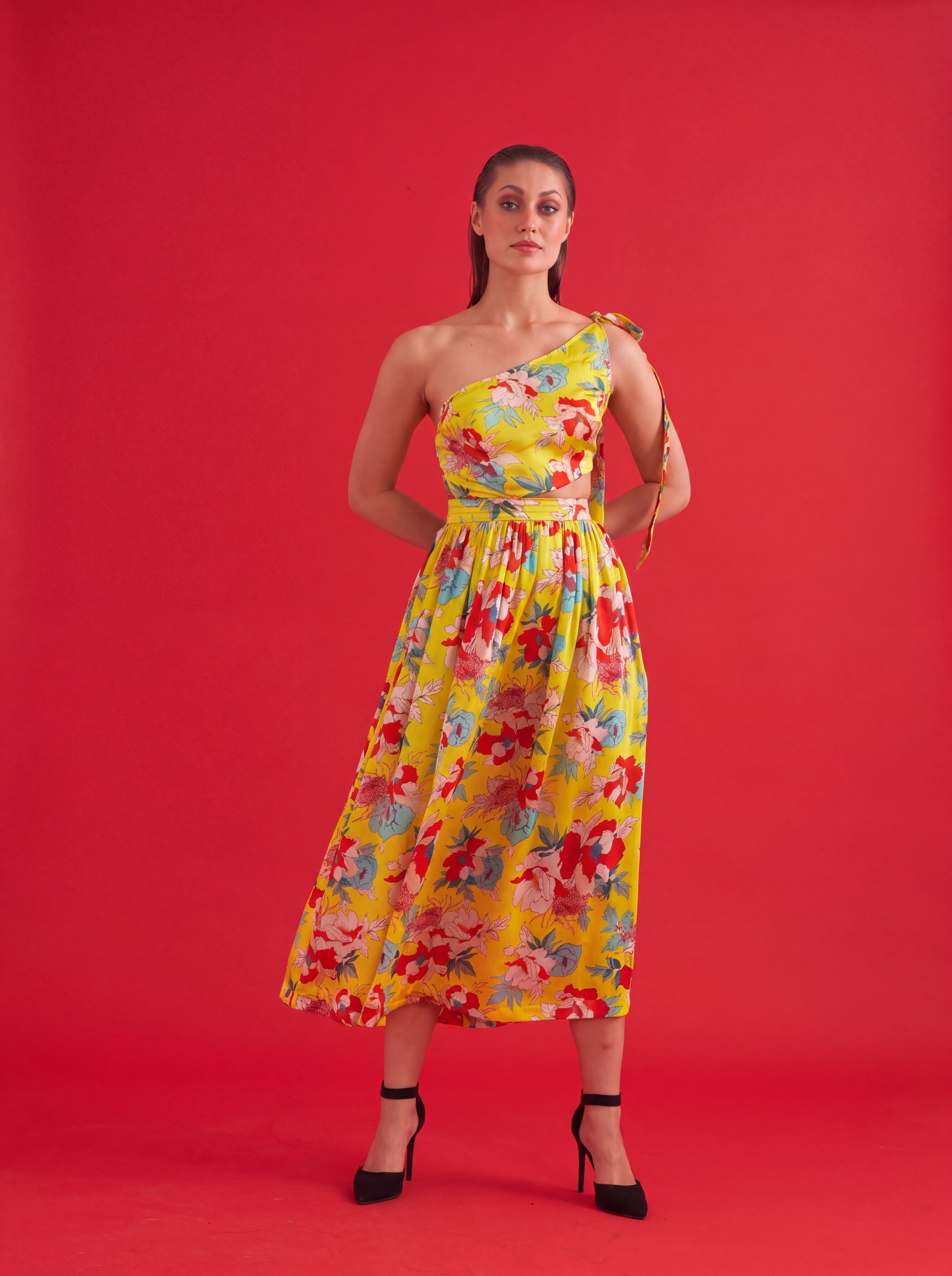 Floral Natalia Satin Dress