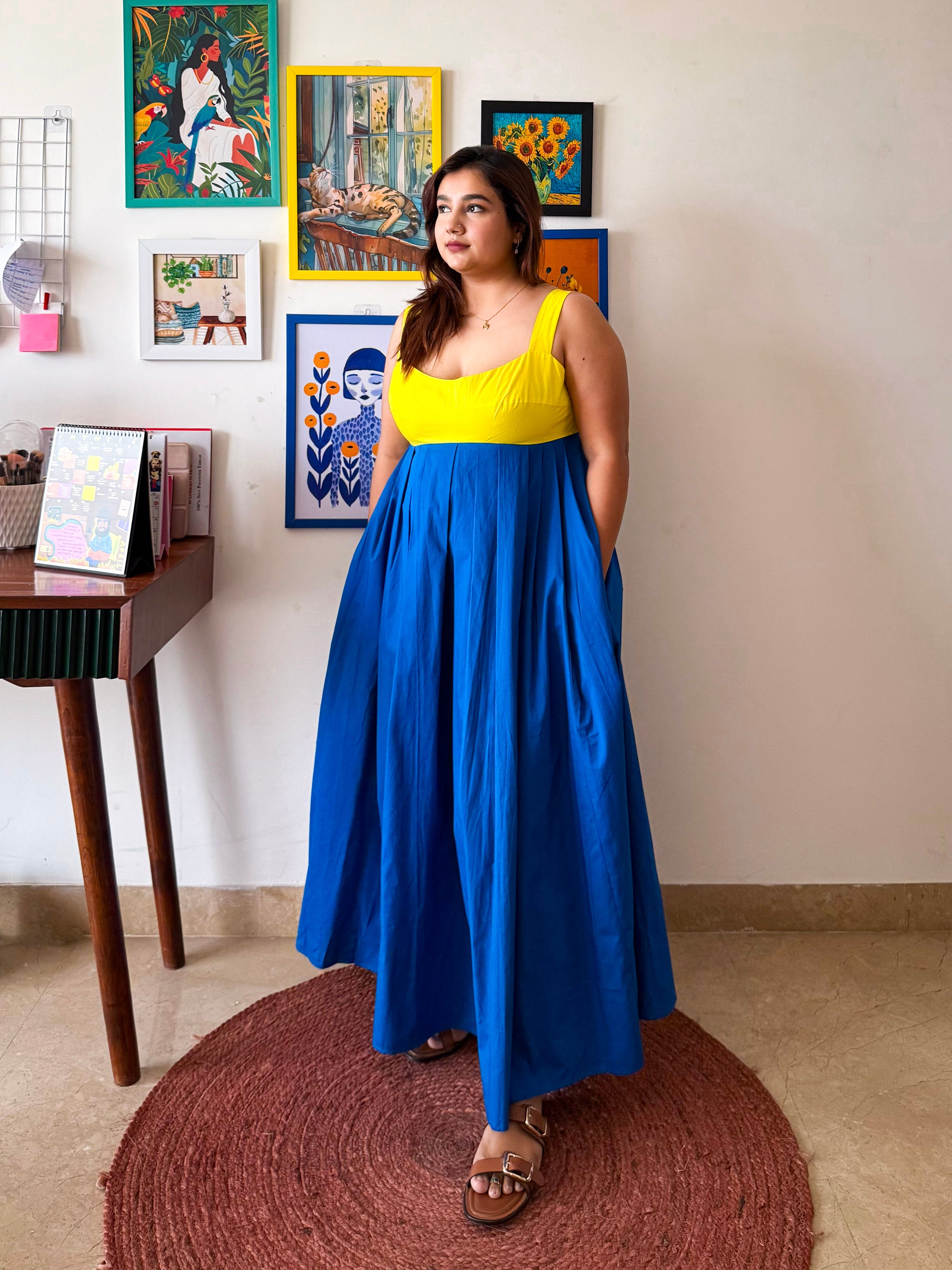 Yellow Blue Mama Mia Dress