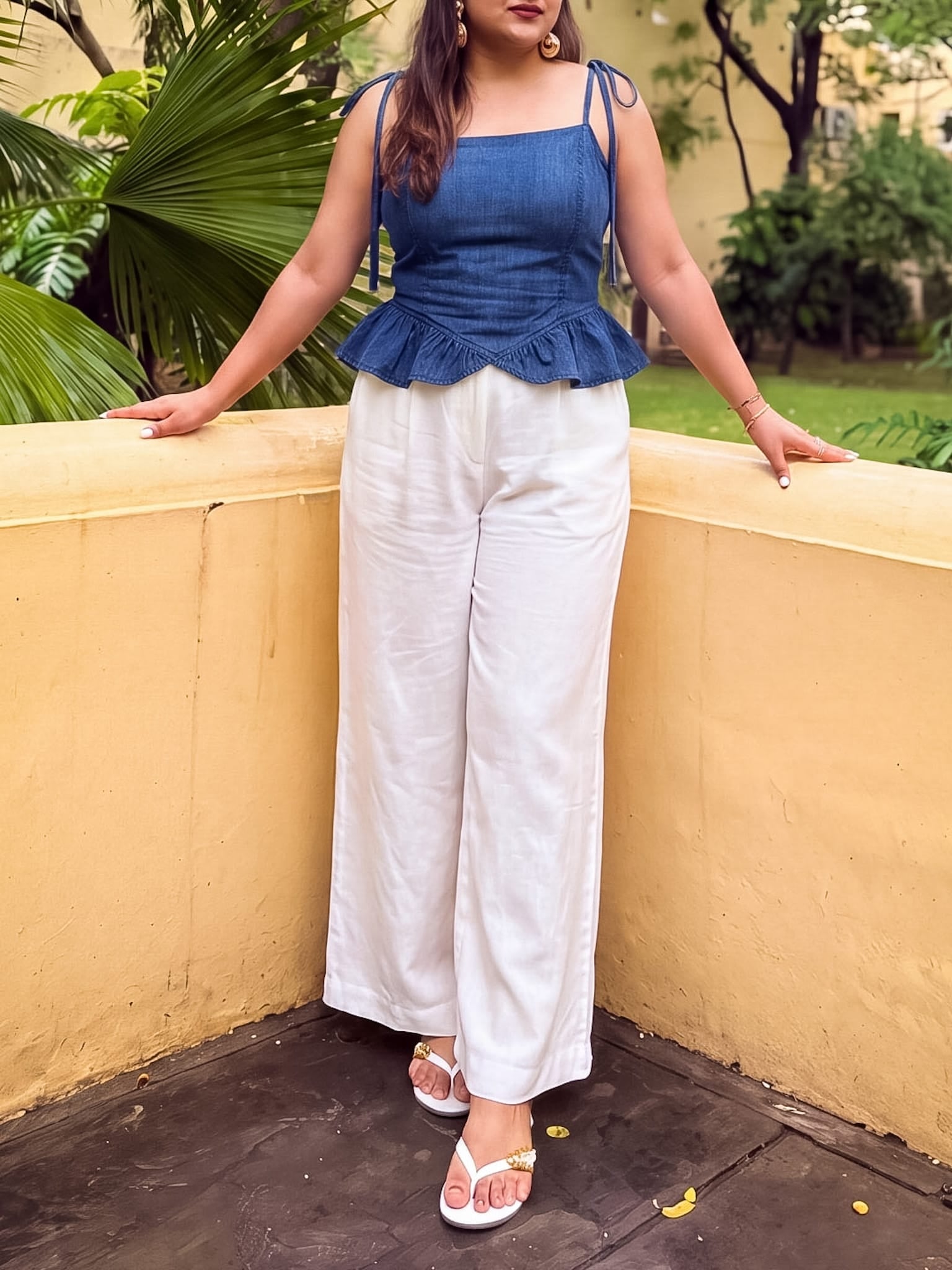 Berry Chambray Top