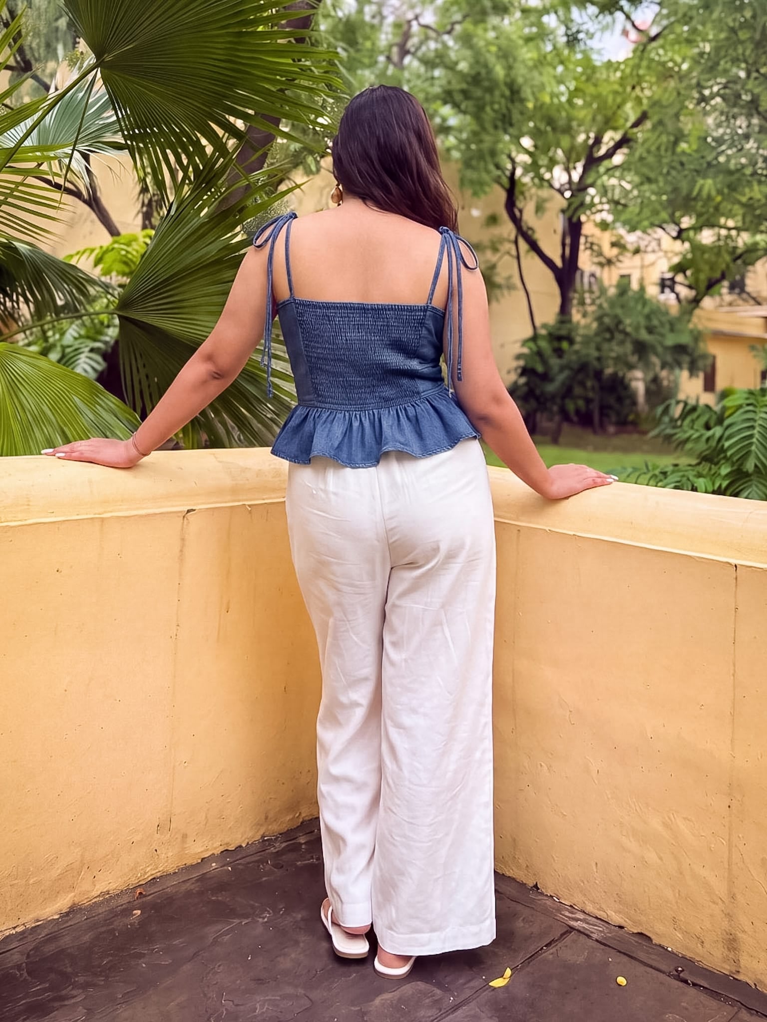 Berry Chambray Top