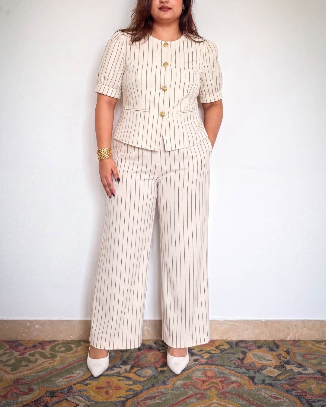 Diana Pinstripe Sleeved Set