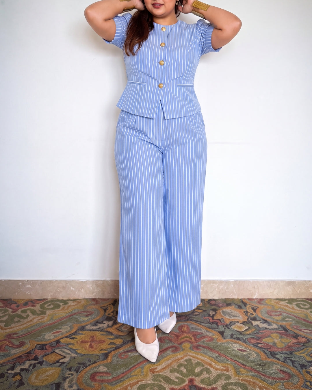 Diana Pinstripe Sleeved Set