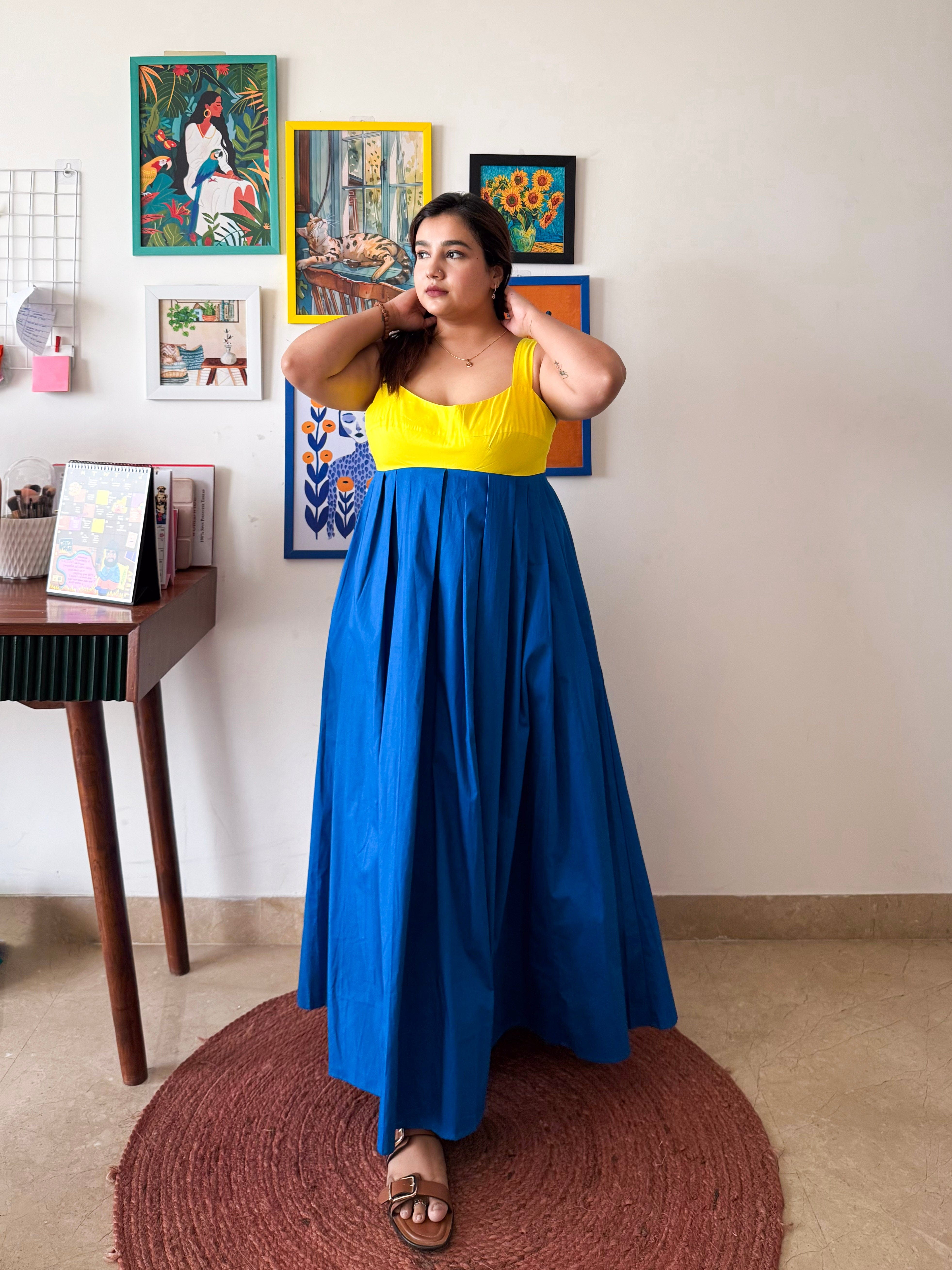 Yellow Blue Mama Mia Dress