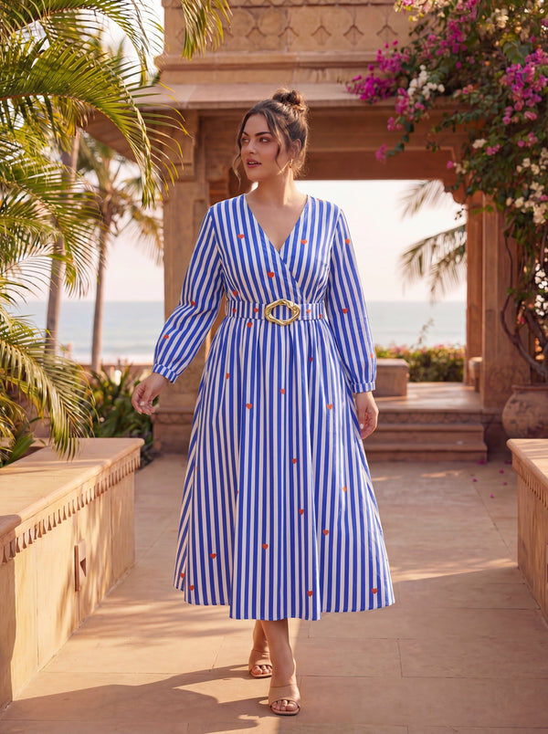 Blue Stripes Warm Escape Dress