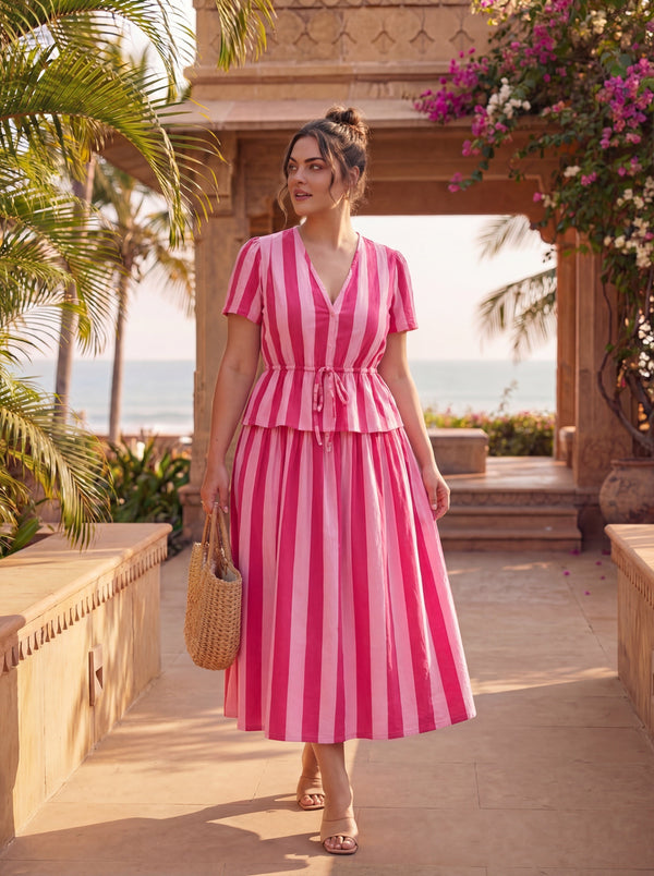 Pink Striped Weekend Away Co-ord Set