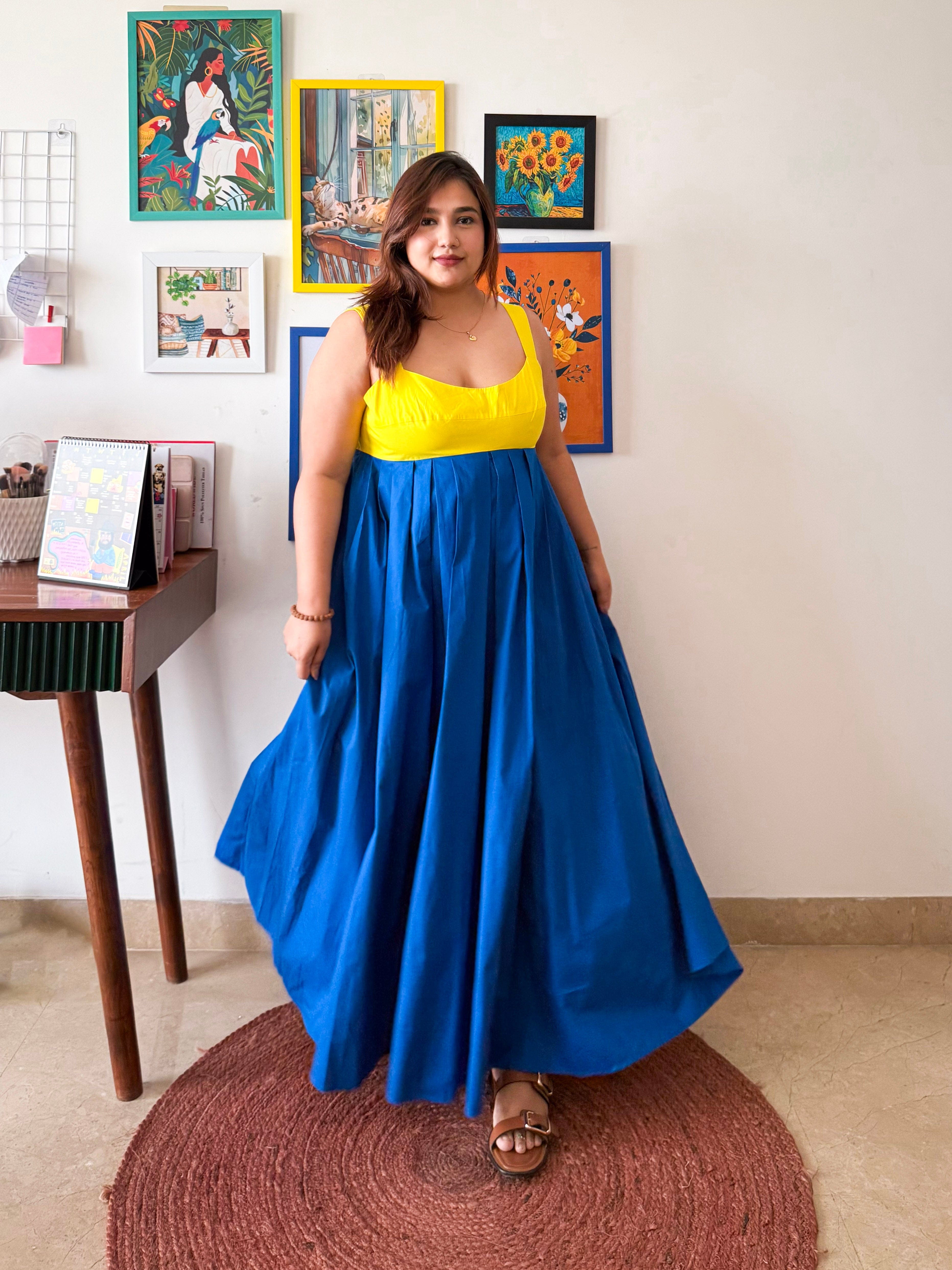 Yellow Blue Mama Mia Dress