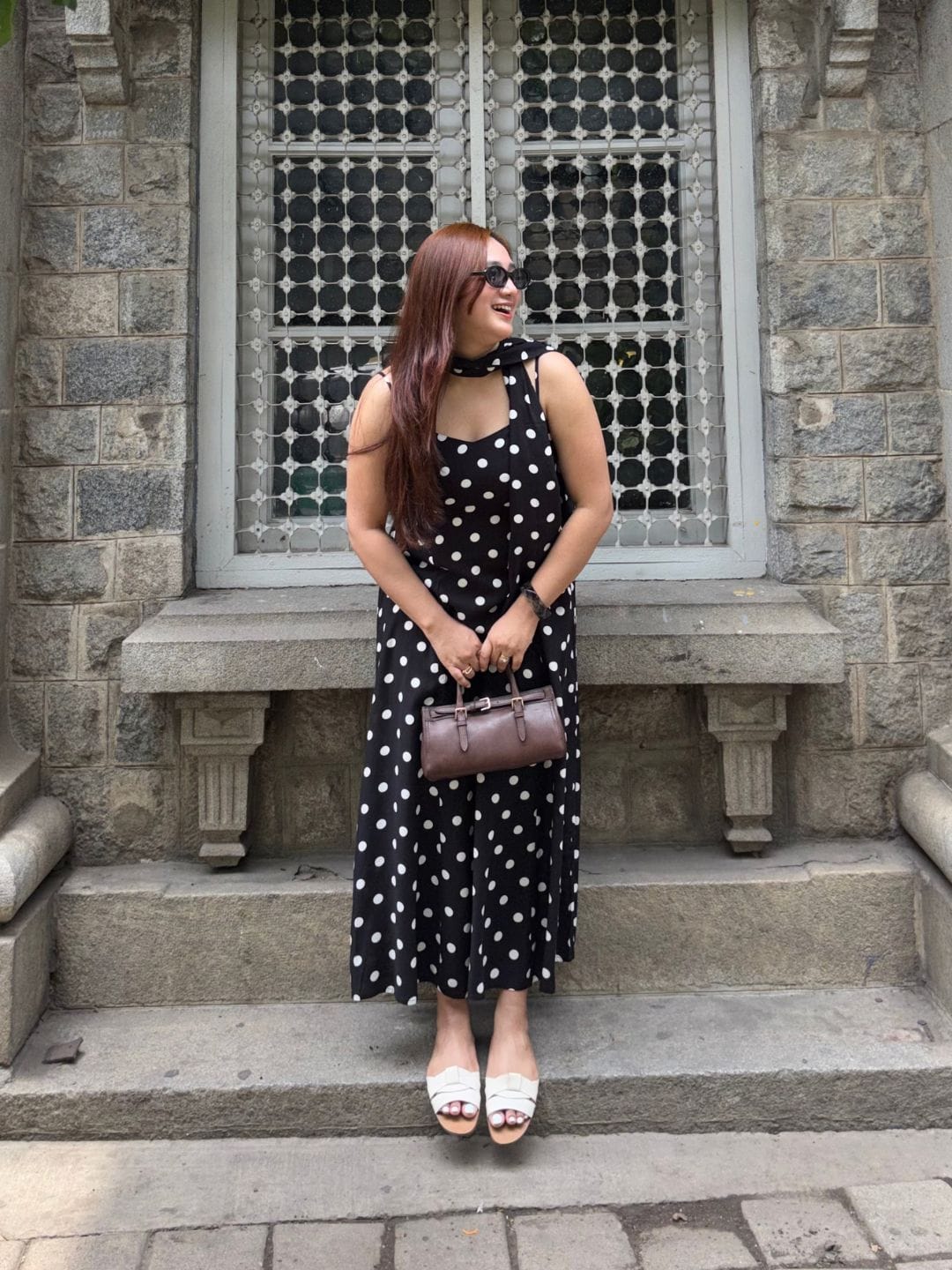 B&W Polka Kareena Dress