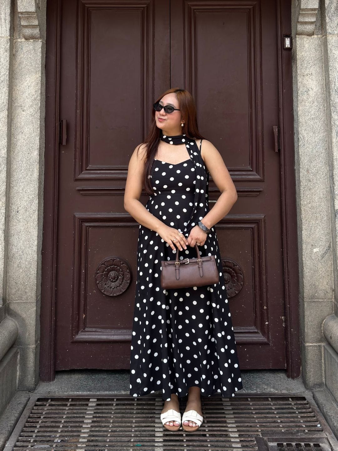 B&W Polka Kareena Dress