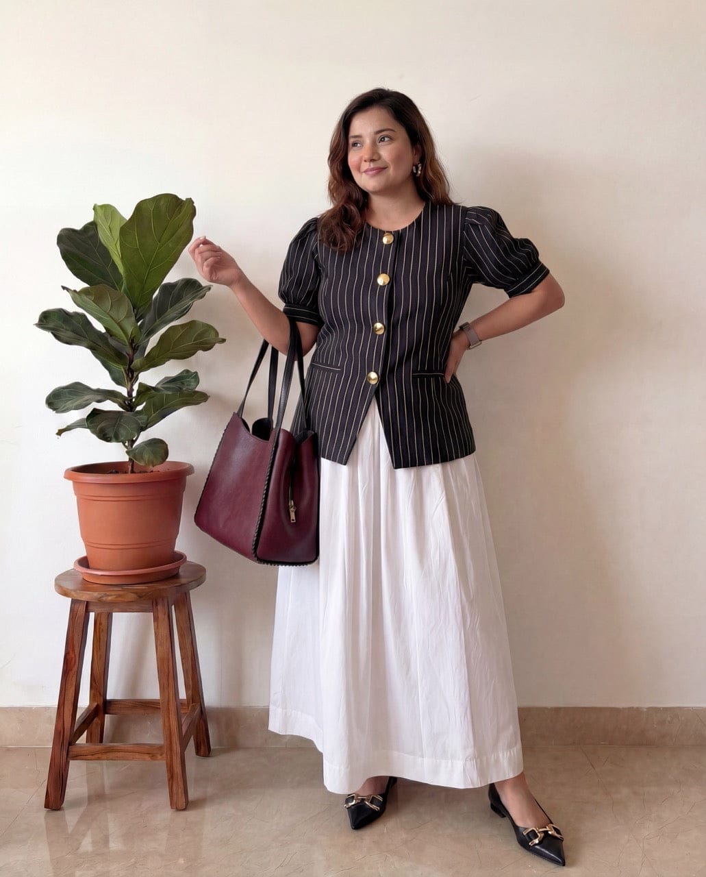 Dom Sleeved Pinstripe Waistcoat