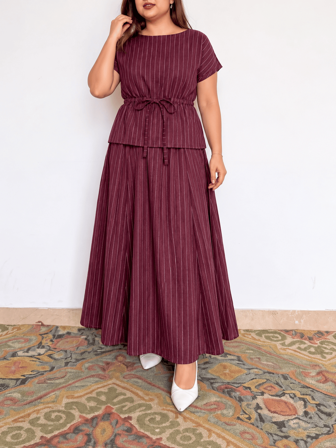 Umber Pinstripe Co-ord Set