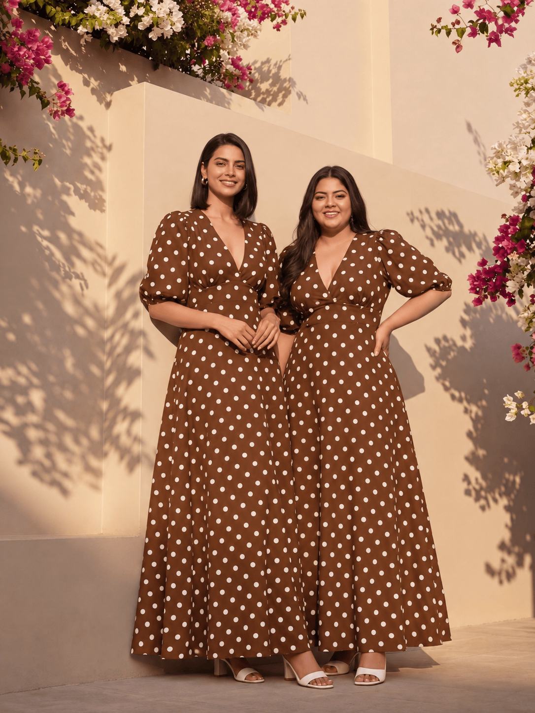 Mocha Brown Polka Maribel Dress
