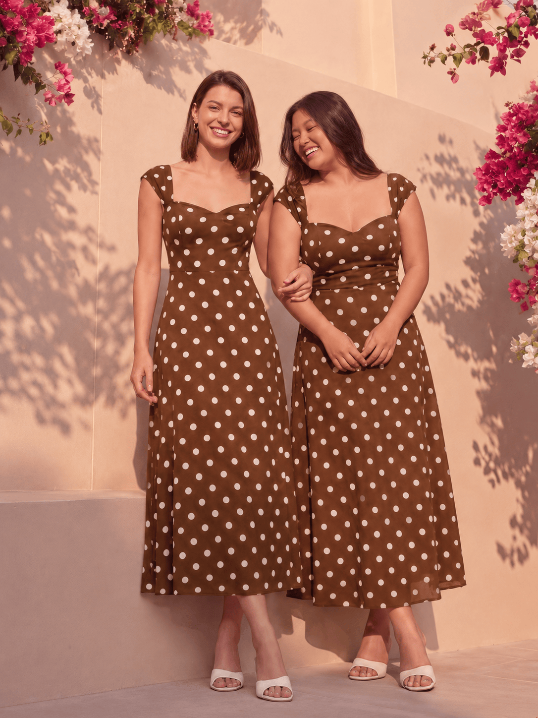 Mocha Brown Polka Carrie Dress