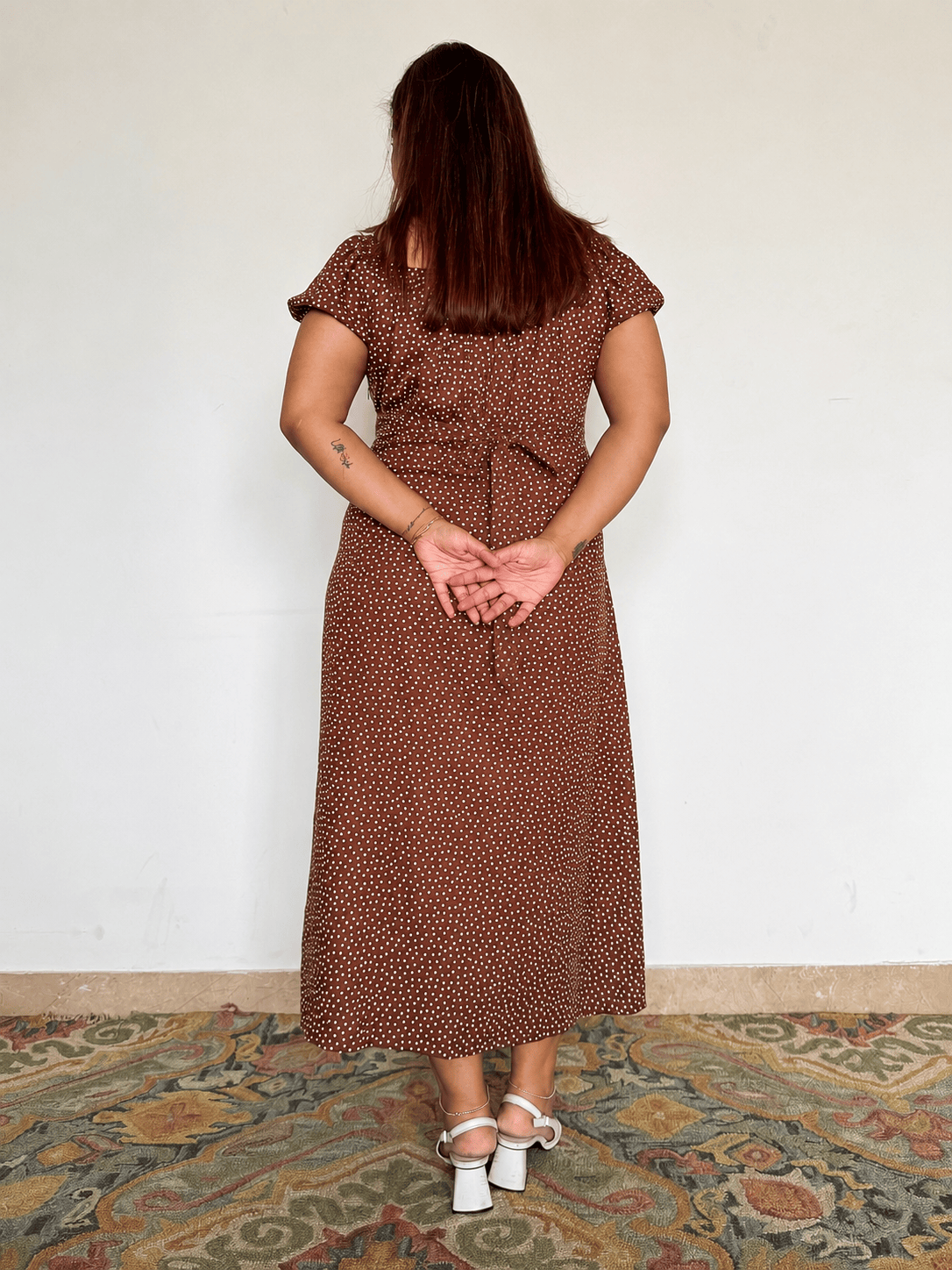 Brown Polka Elodie Dress