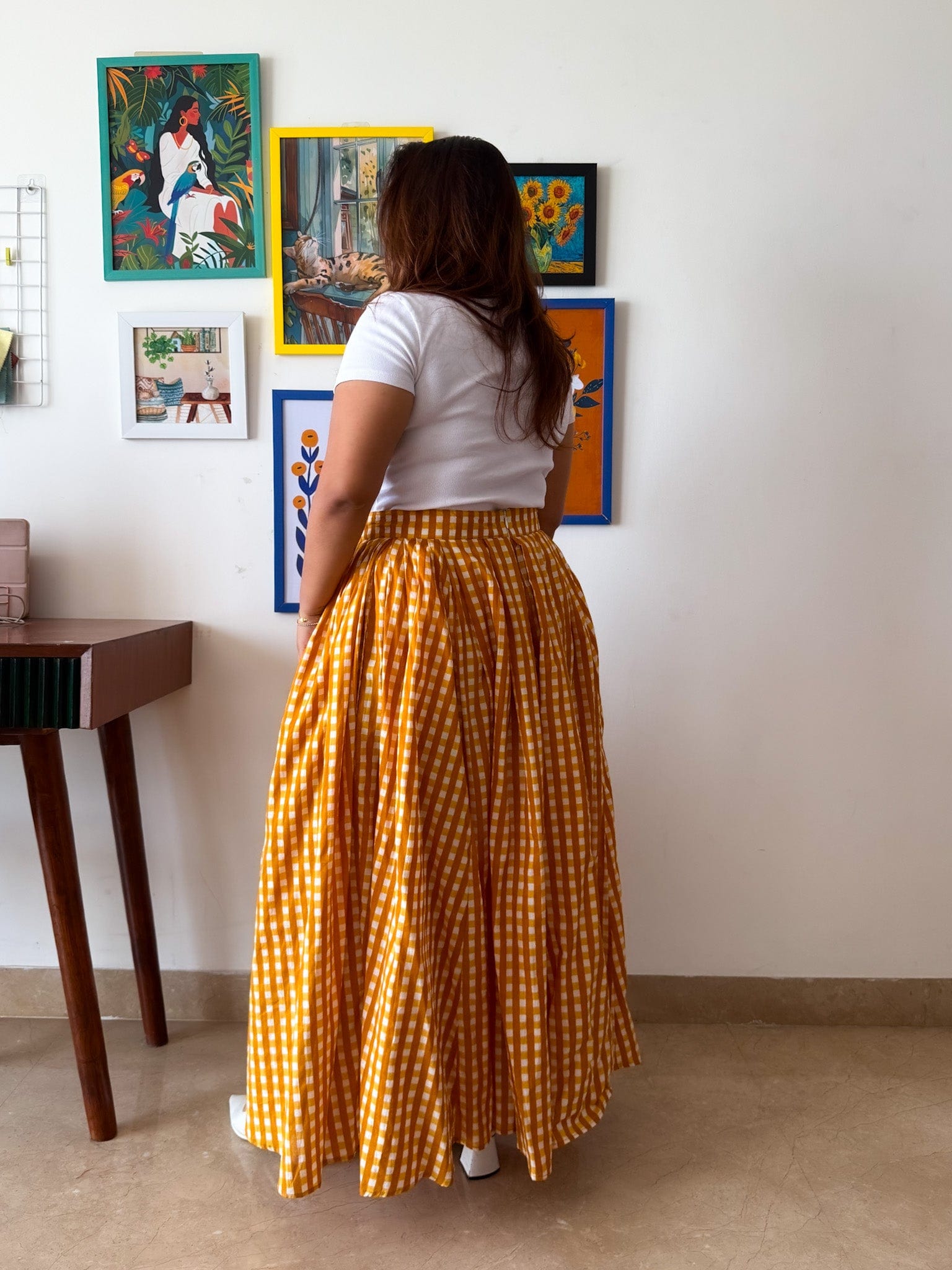 Yellow Gingham Elena Skirt