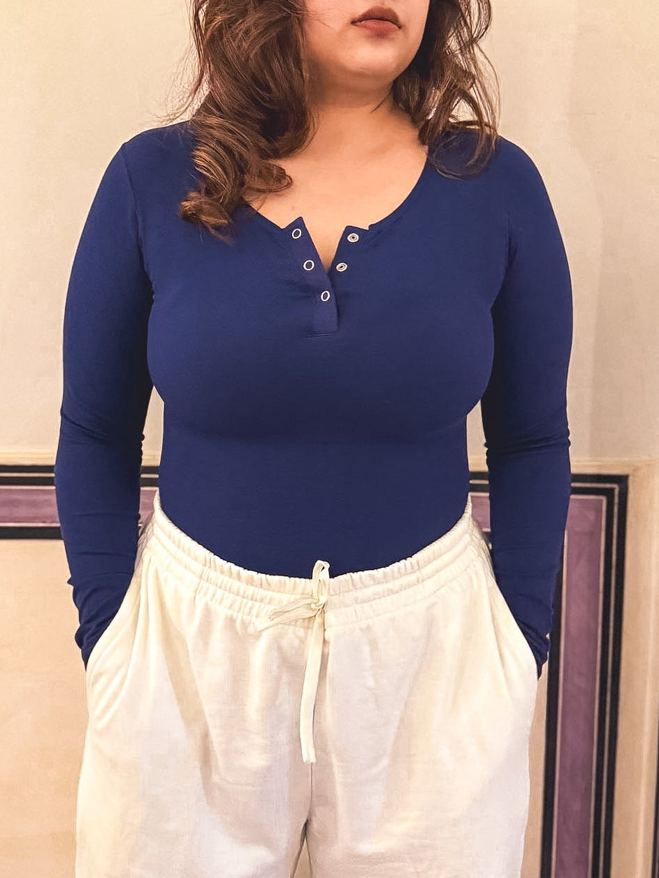 Henley Sculpting Bodysuit Top