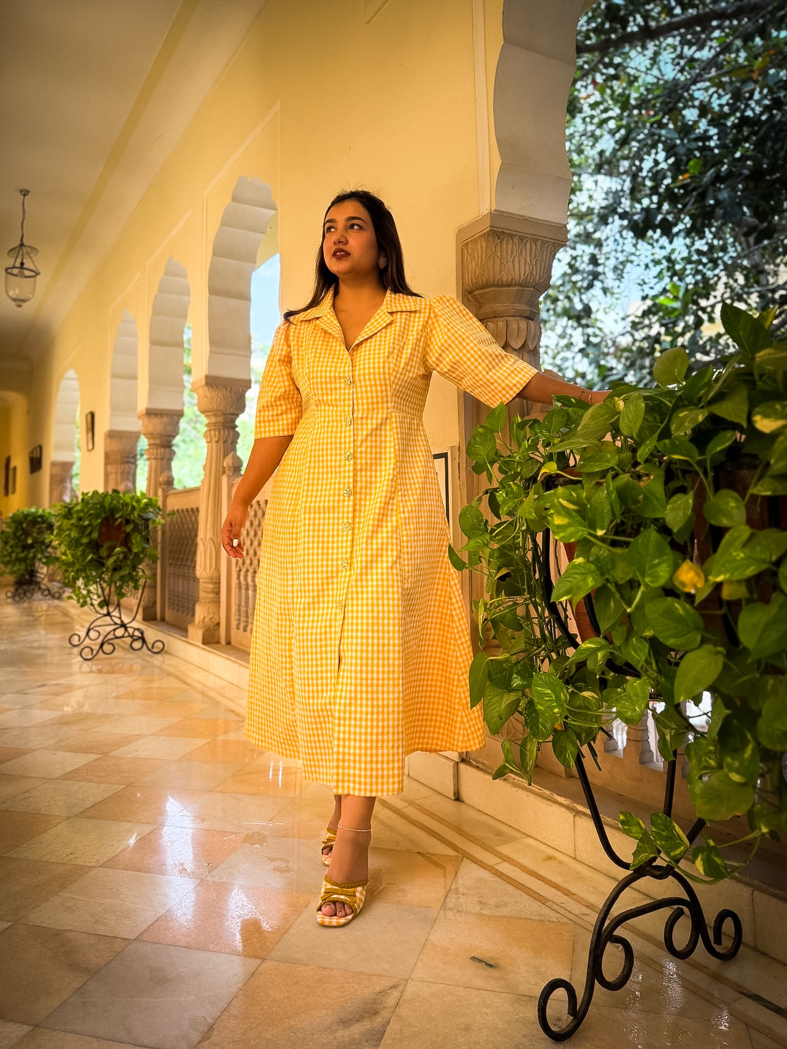 Yellow Gingham Taffy Dress