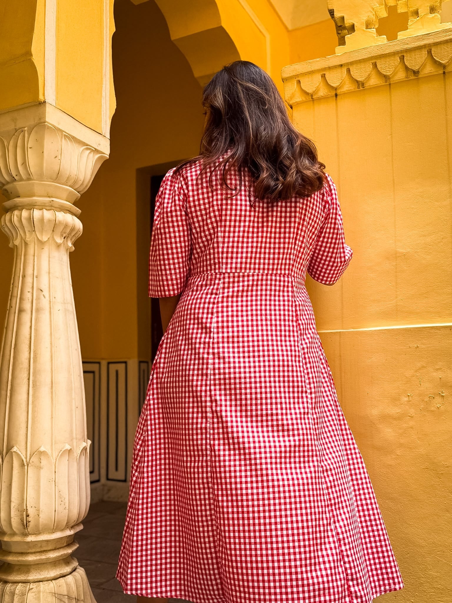 Red Gingham Taffy Dress
