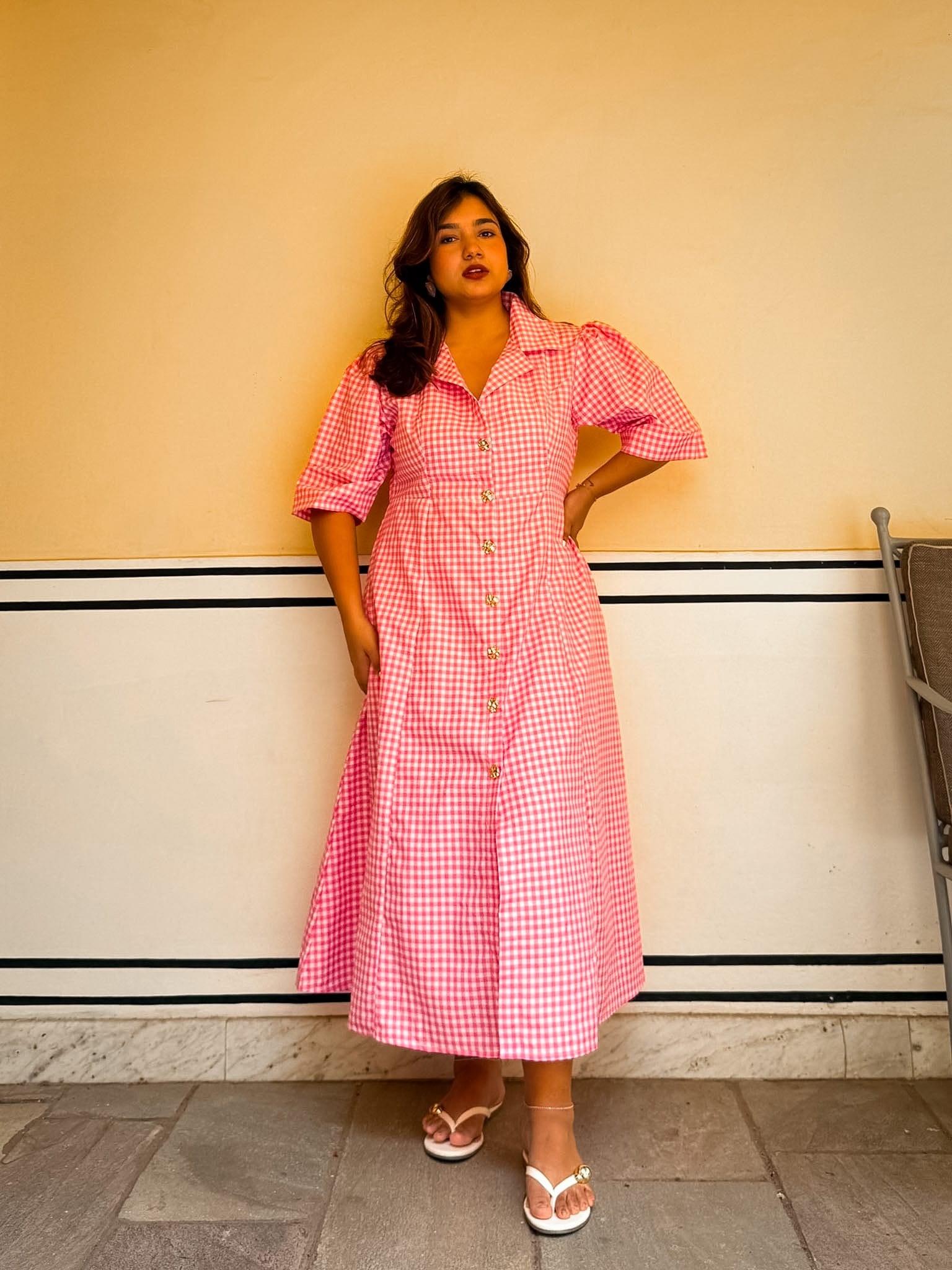 Pink Gingham Taffy Dress