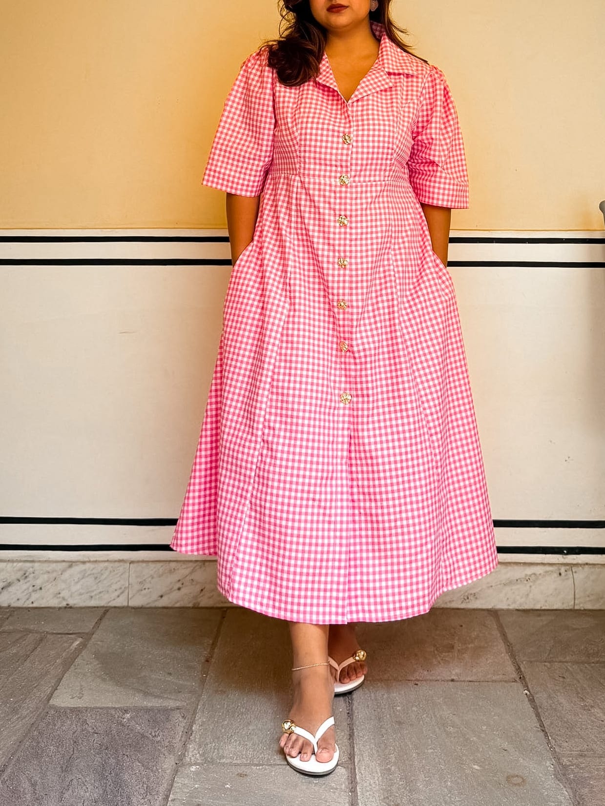 Pink Gingham Taffy Dress