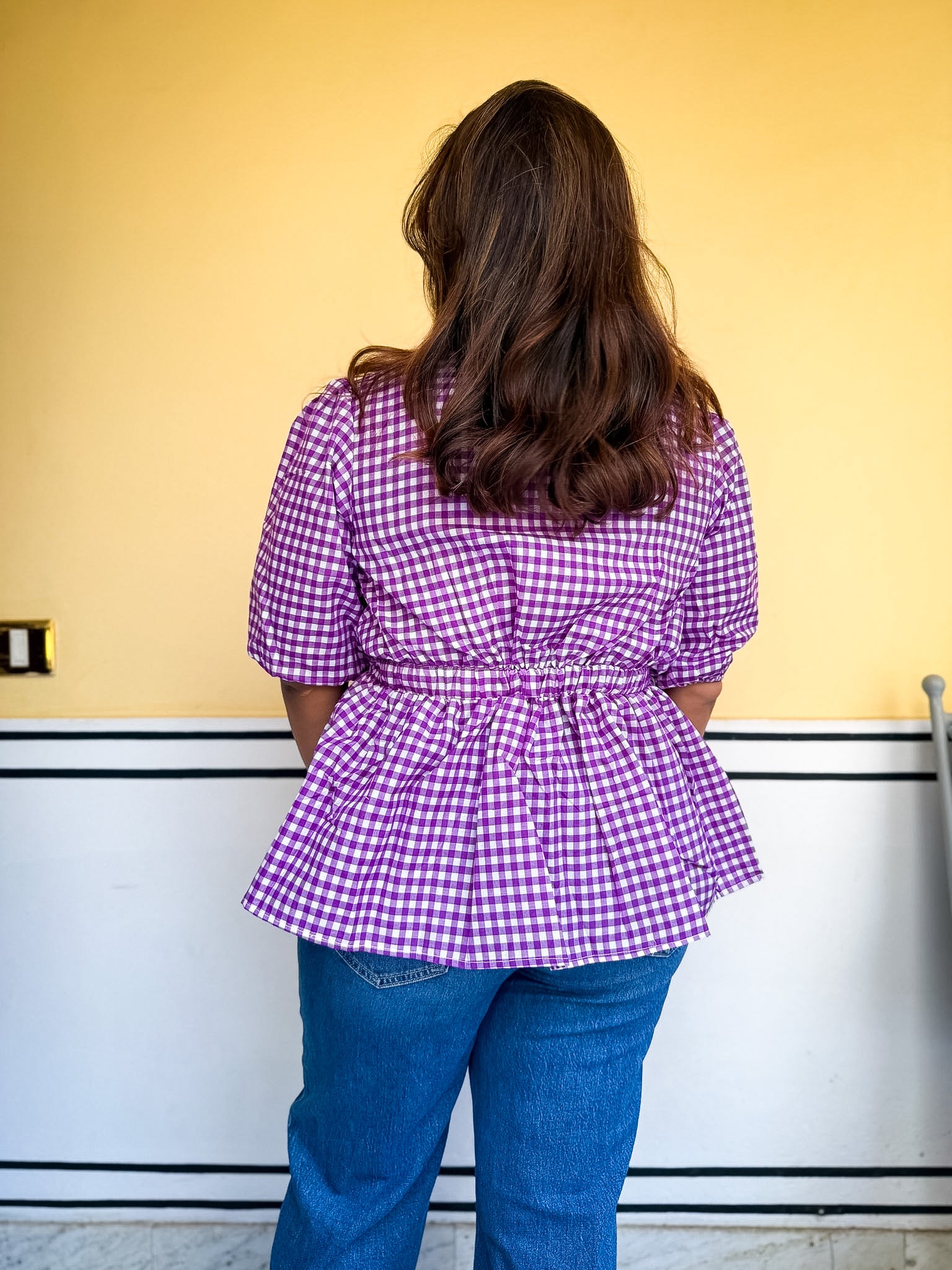 Purple Gingham Easy Breeze Top