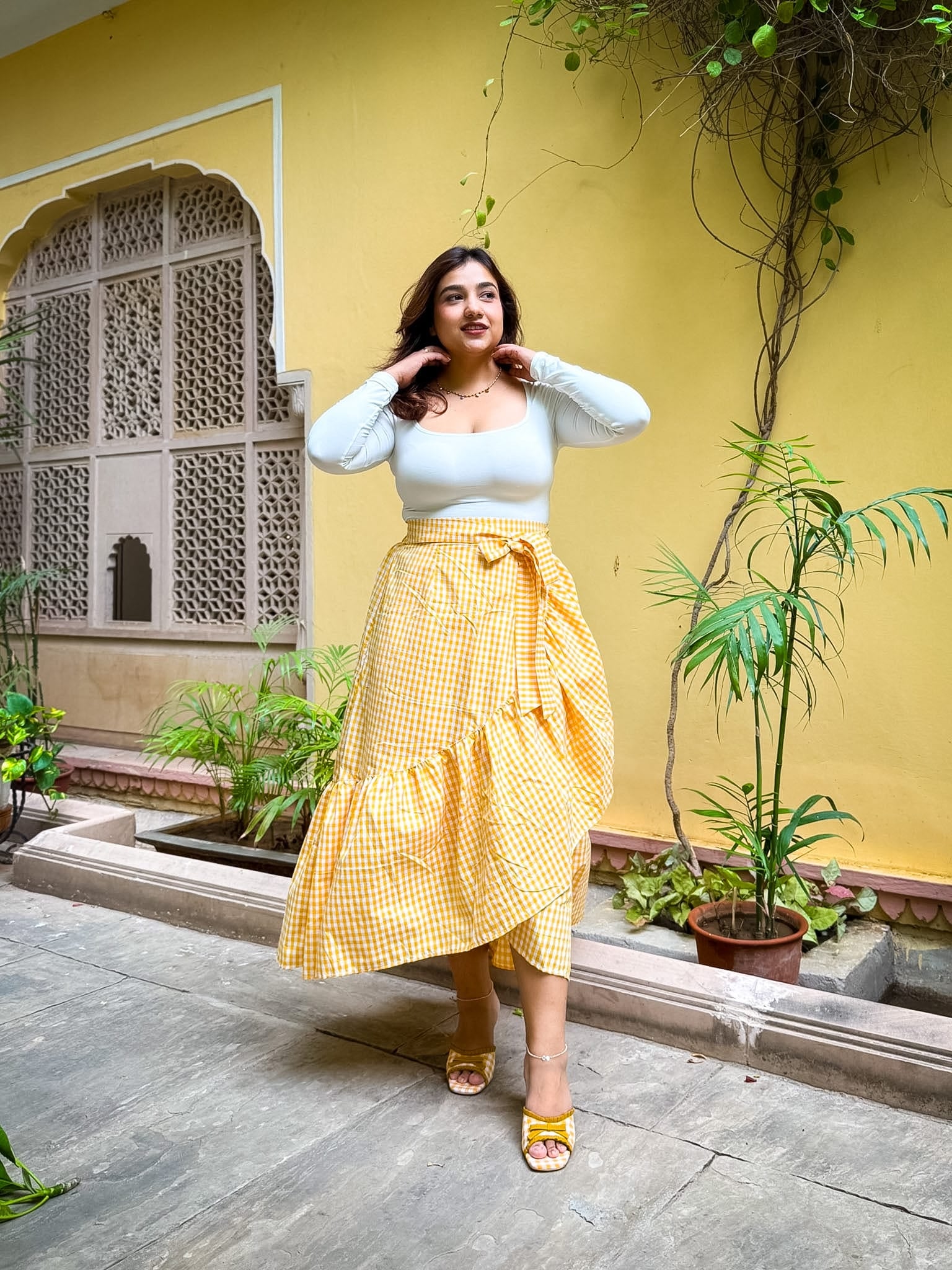 Yellow Gingham Ciao Skirt